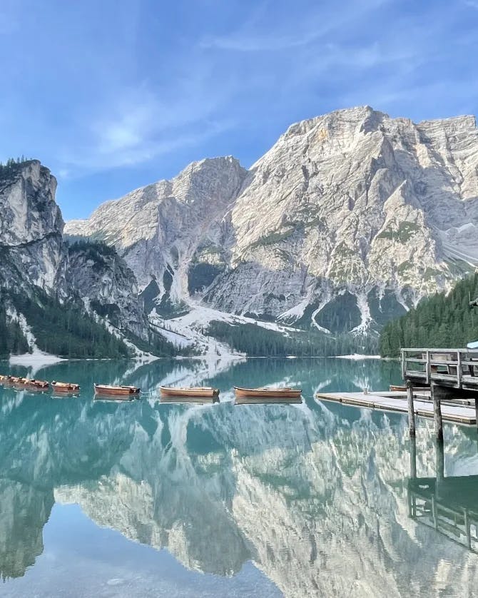 BEautiful view of Pragser Wildsee lake