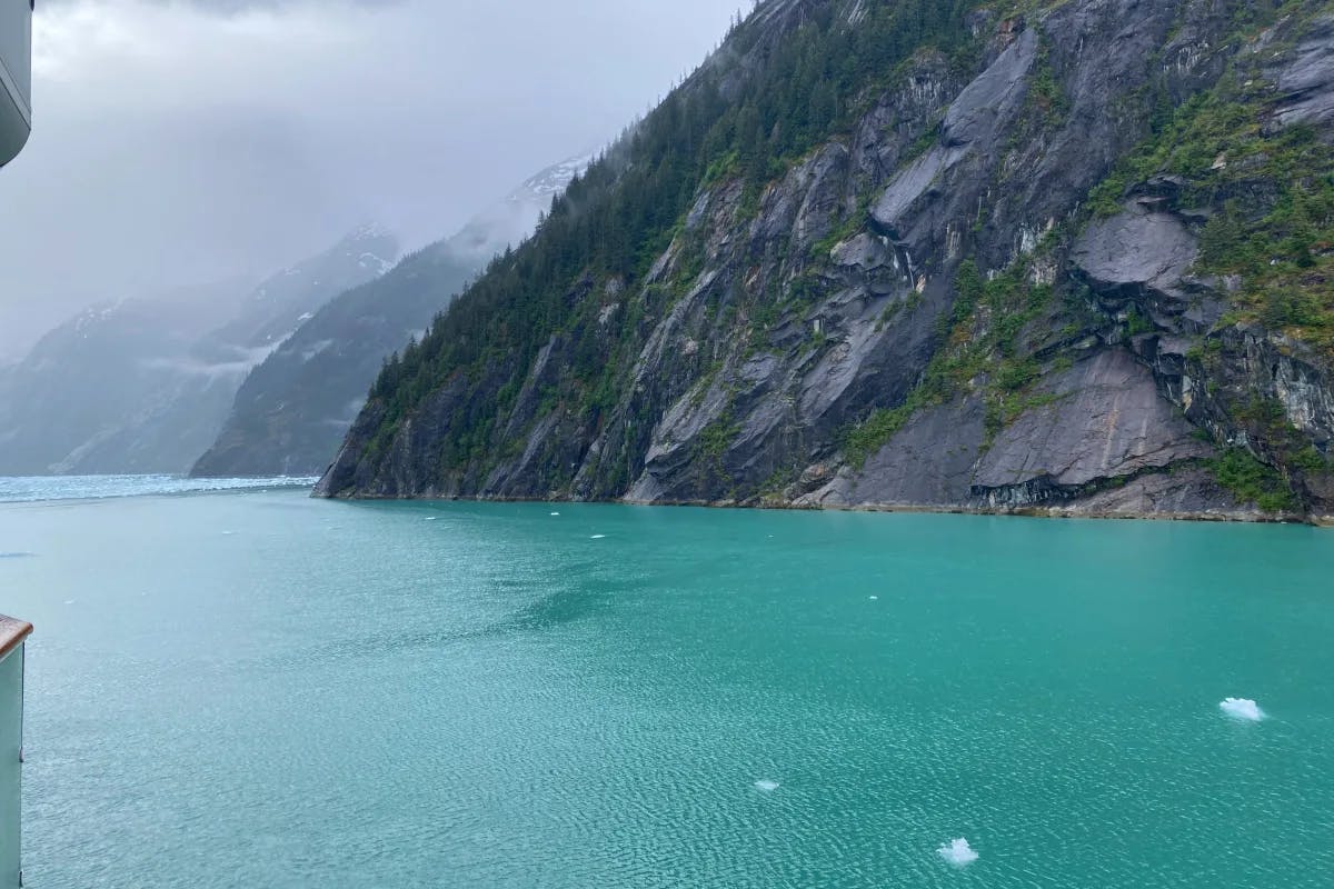 Small icebergs are seen when cruising in the month of June.