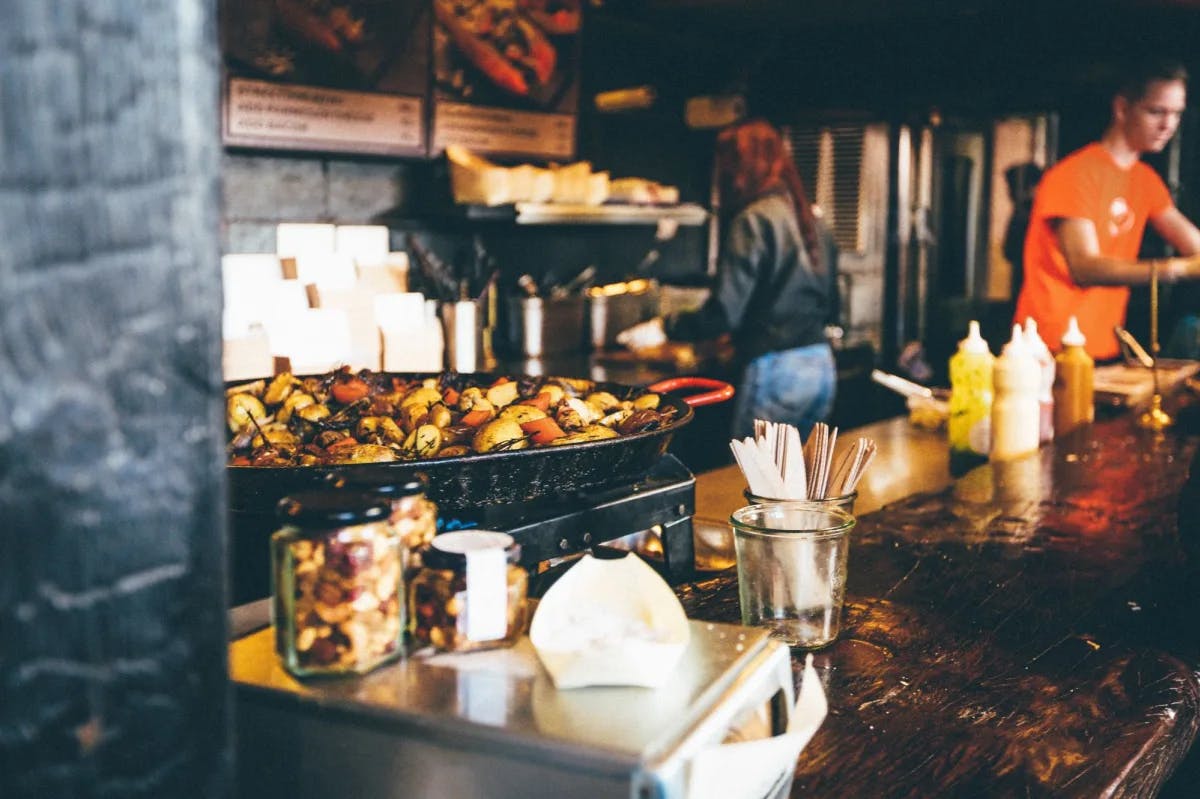 Person cooking in the kitchen.