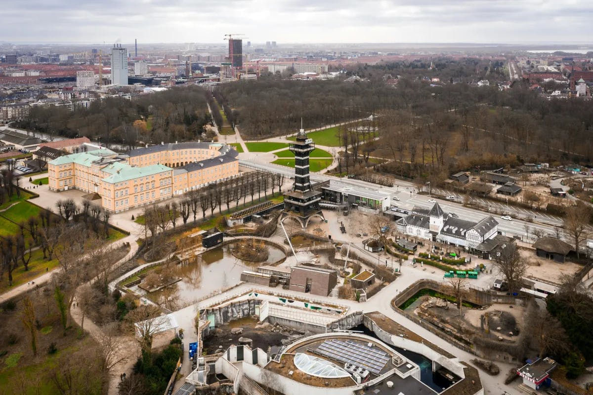 An aerial view of the city during daytime.