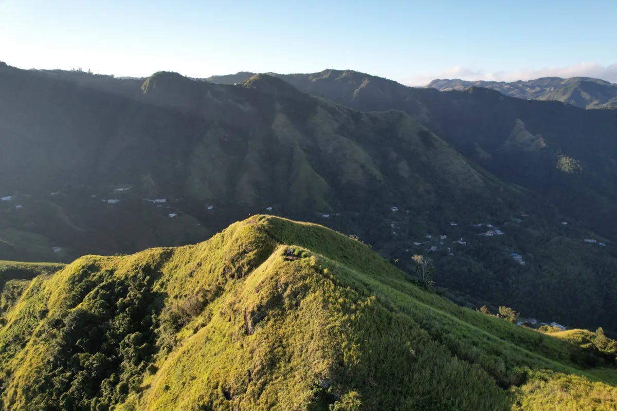 Drone shot from my hike to the top of Cerro Mime