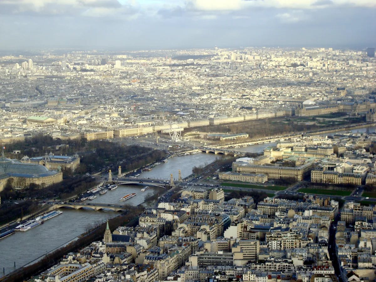 ariel view of Paris