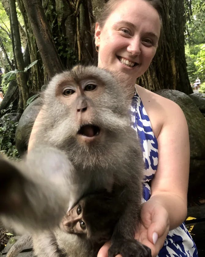 photo with a monkey