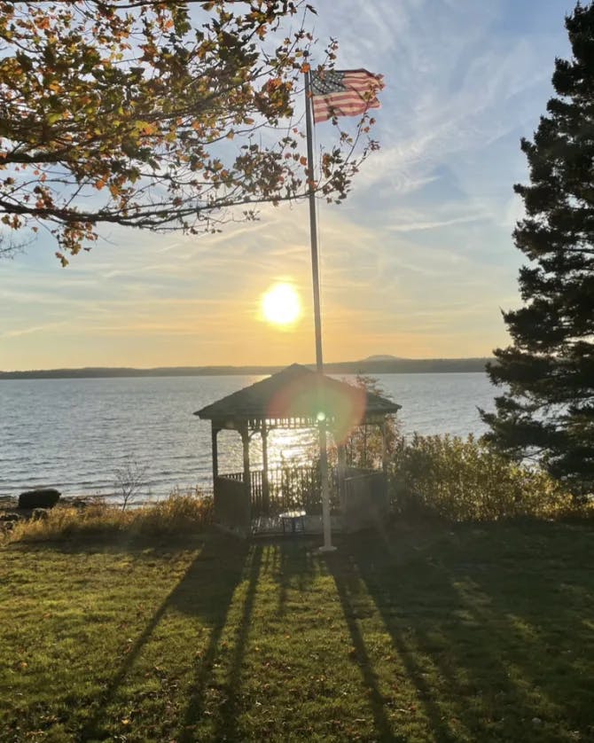 View of sunset and sea