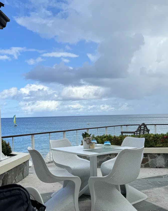 Picture of sitting area with sea view