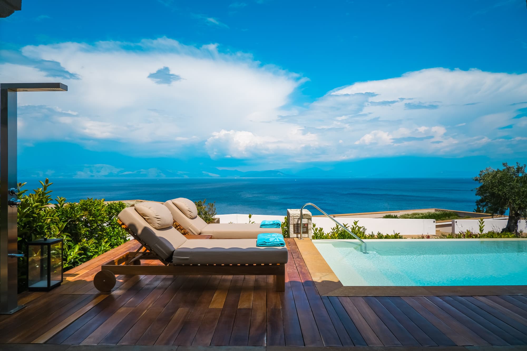 View of the villa's beach beside the sea