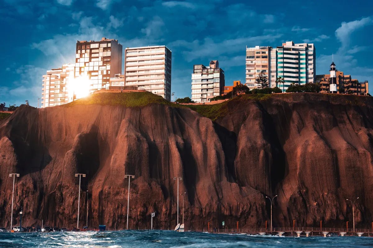 Miraflores is a vibrant tourist district of Lima and a neighborhood where many upper-class Peruvians live.