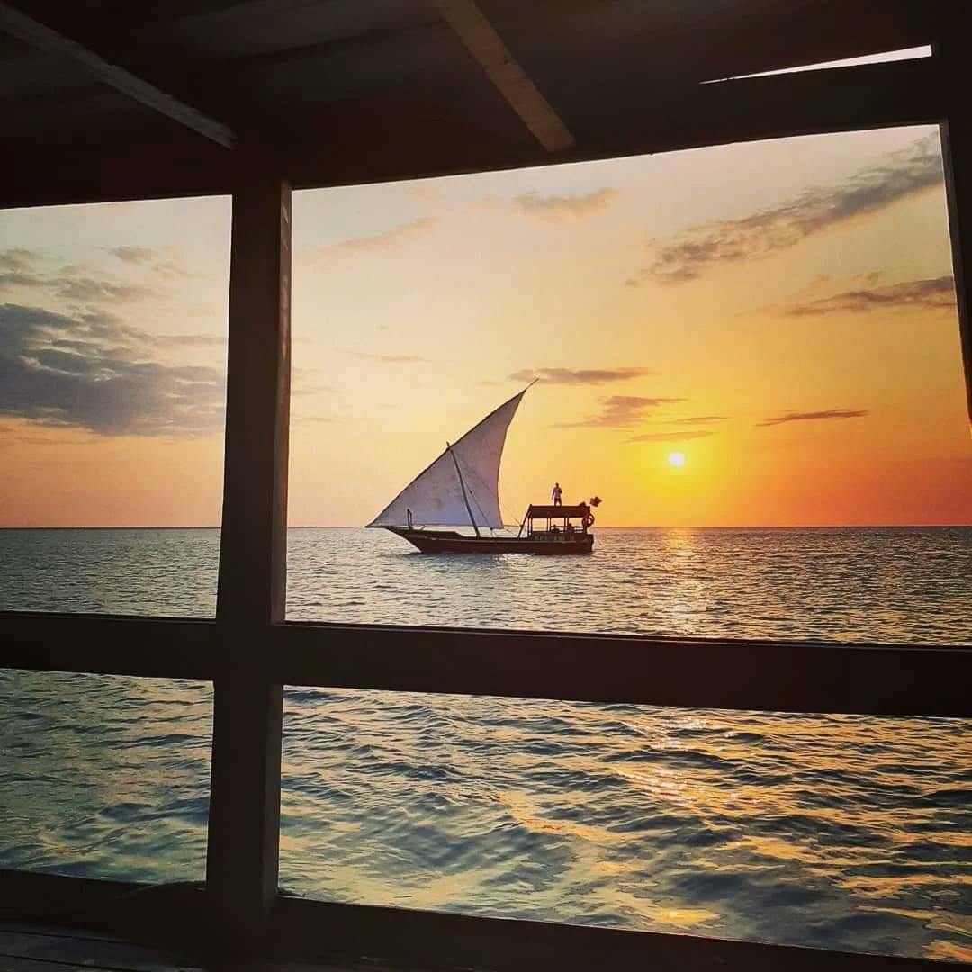 window view ocean sunset