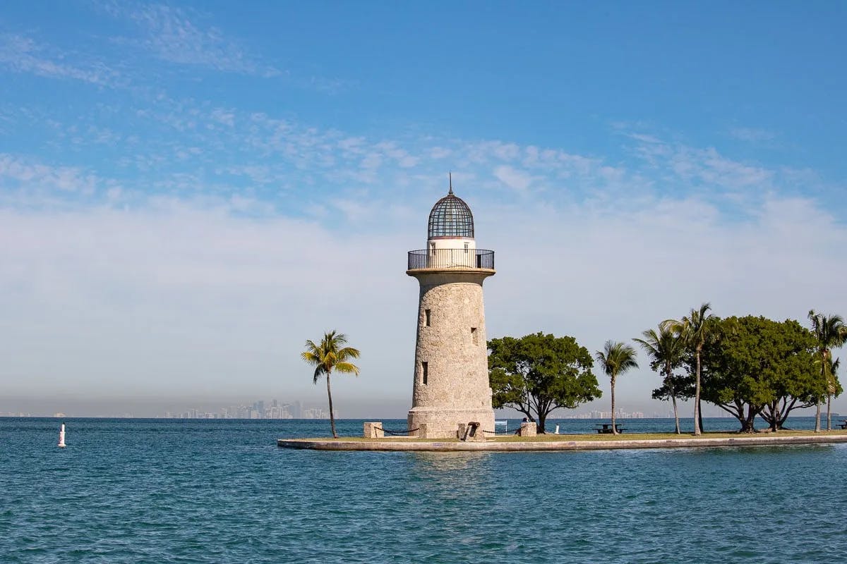 Biscayne National Park encompasses coral reefs, islands and shoreline mangrove forest in the northern Florida Keys.