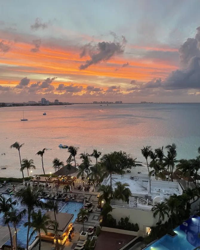 View of sea and sunset