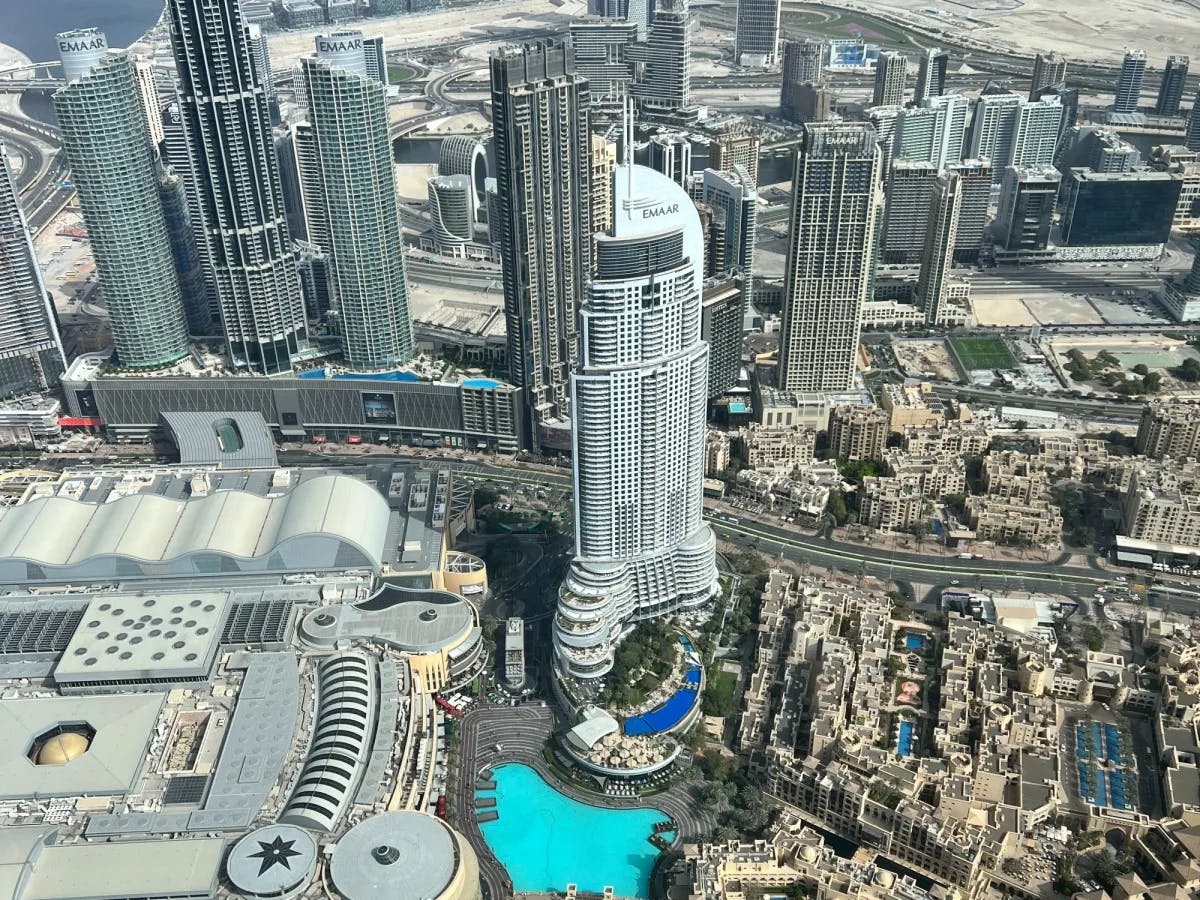 Aerial view of Dubai city during daytime.