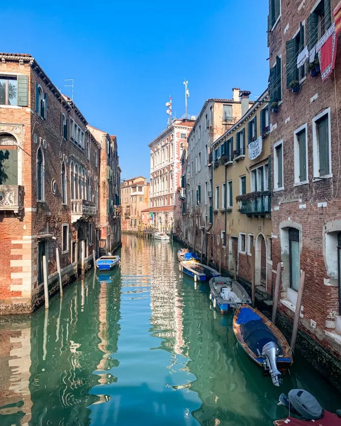 A picturesque river canal in Venice