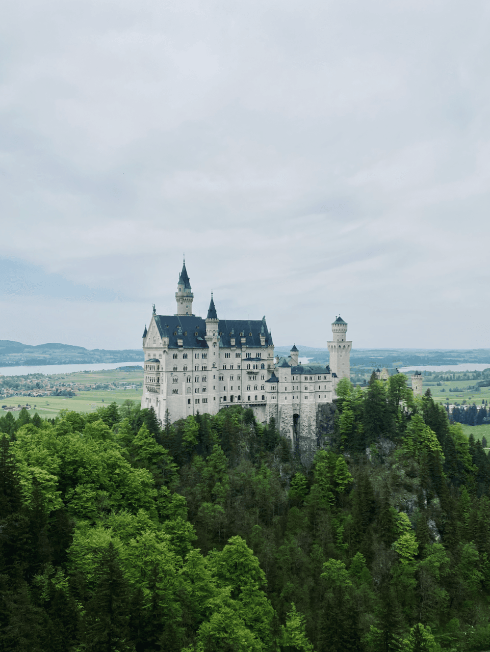 Castle on top of a hill.