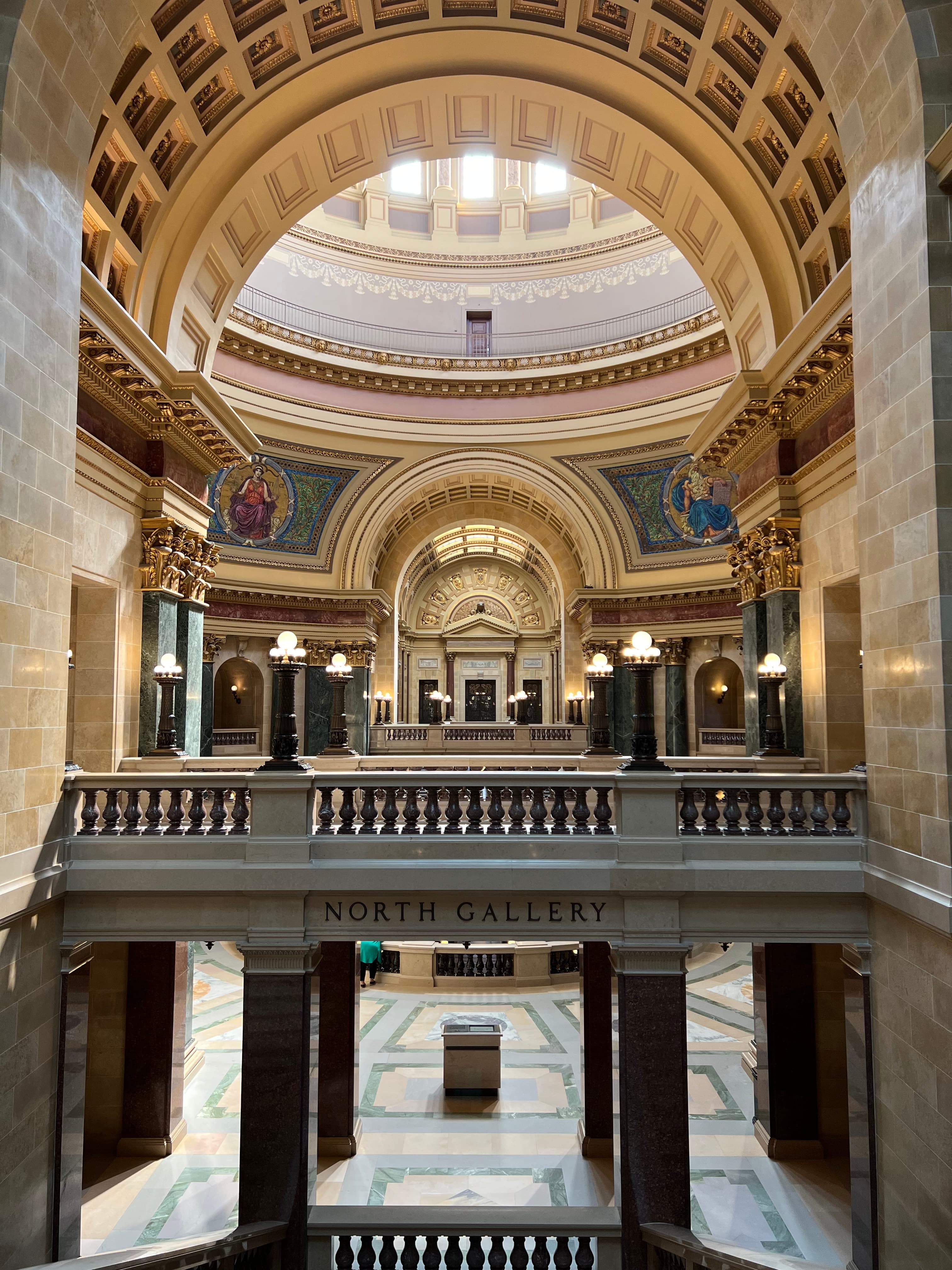 The inside of an intricately designed building