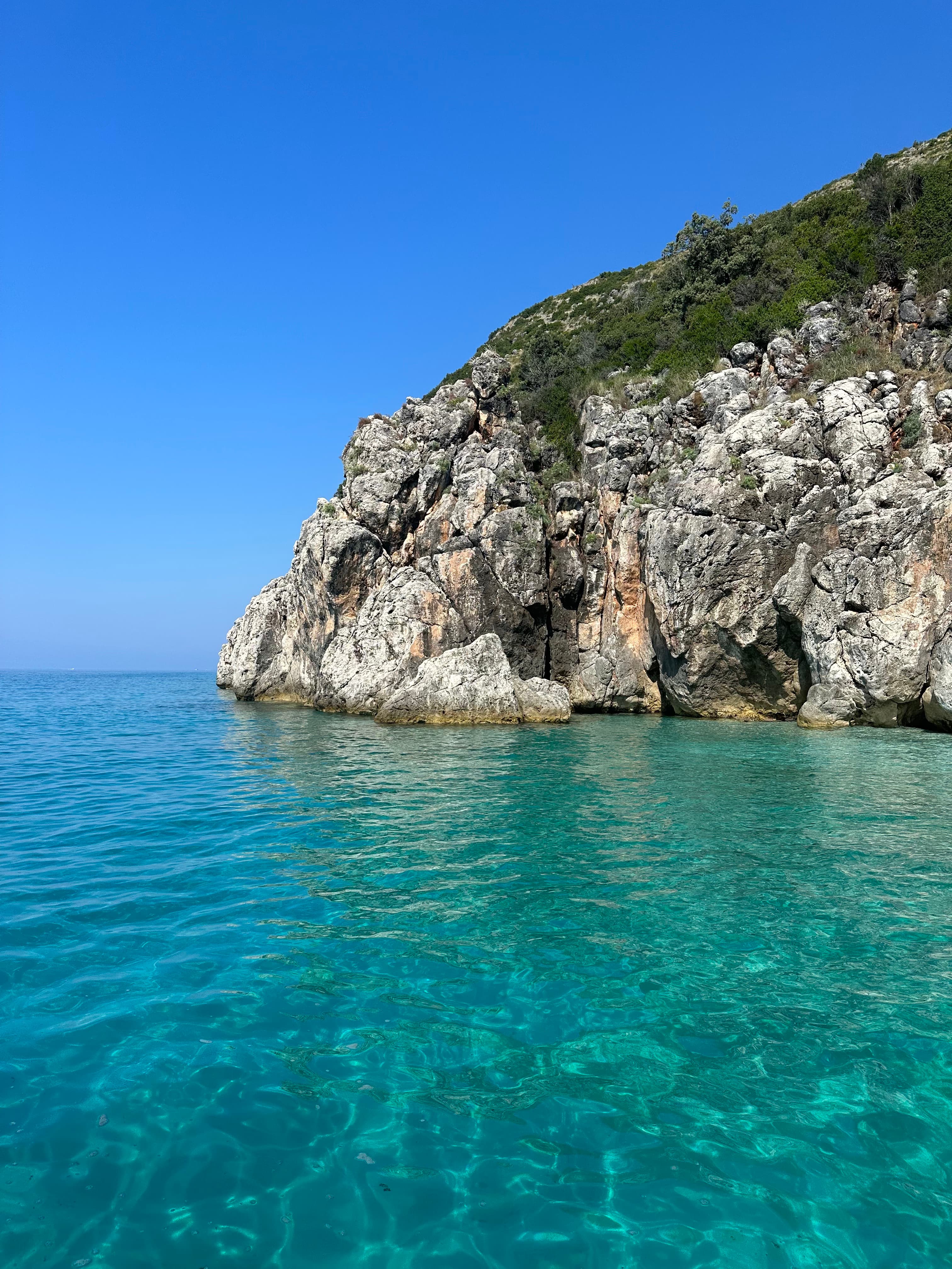 rock water daytime Albanian Riviera