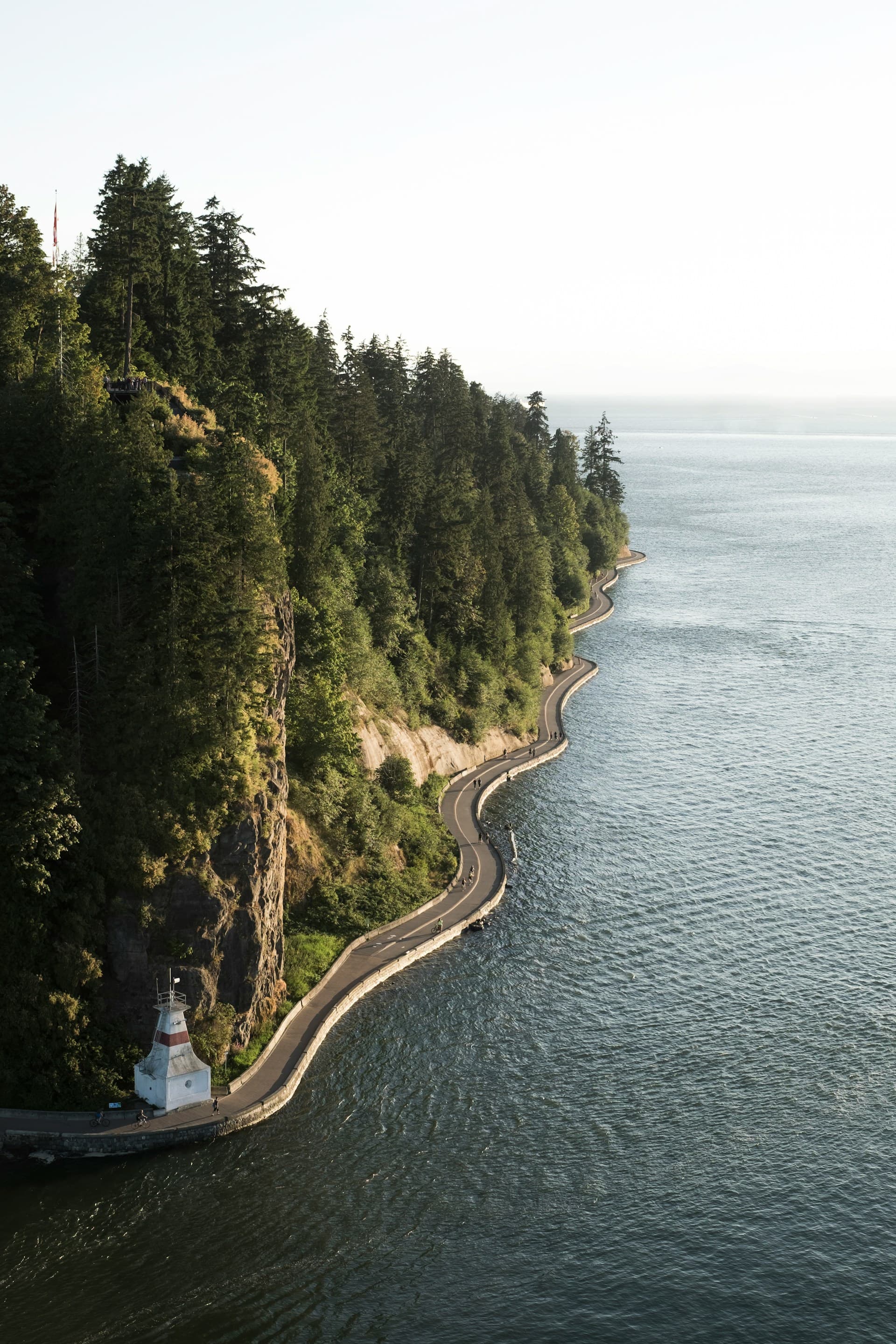 Aerial view of Stanley Park's Seawall