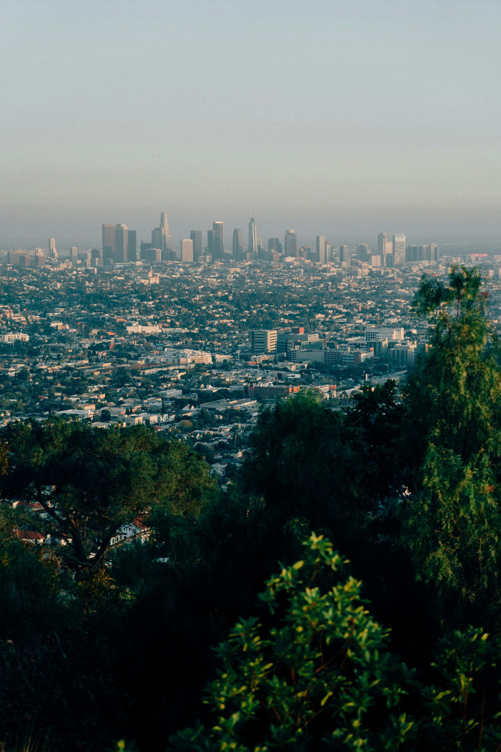 View of city from hill top.