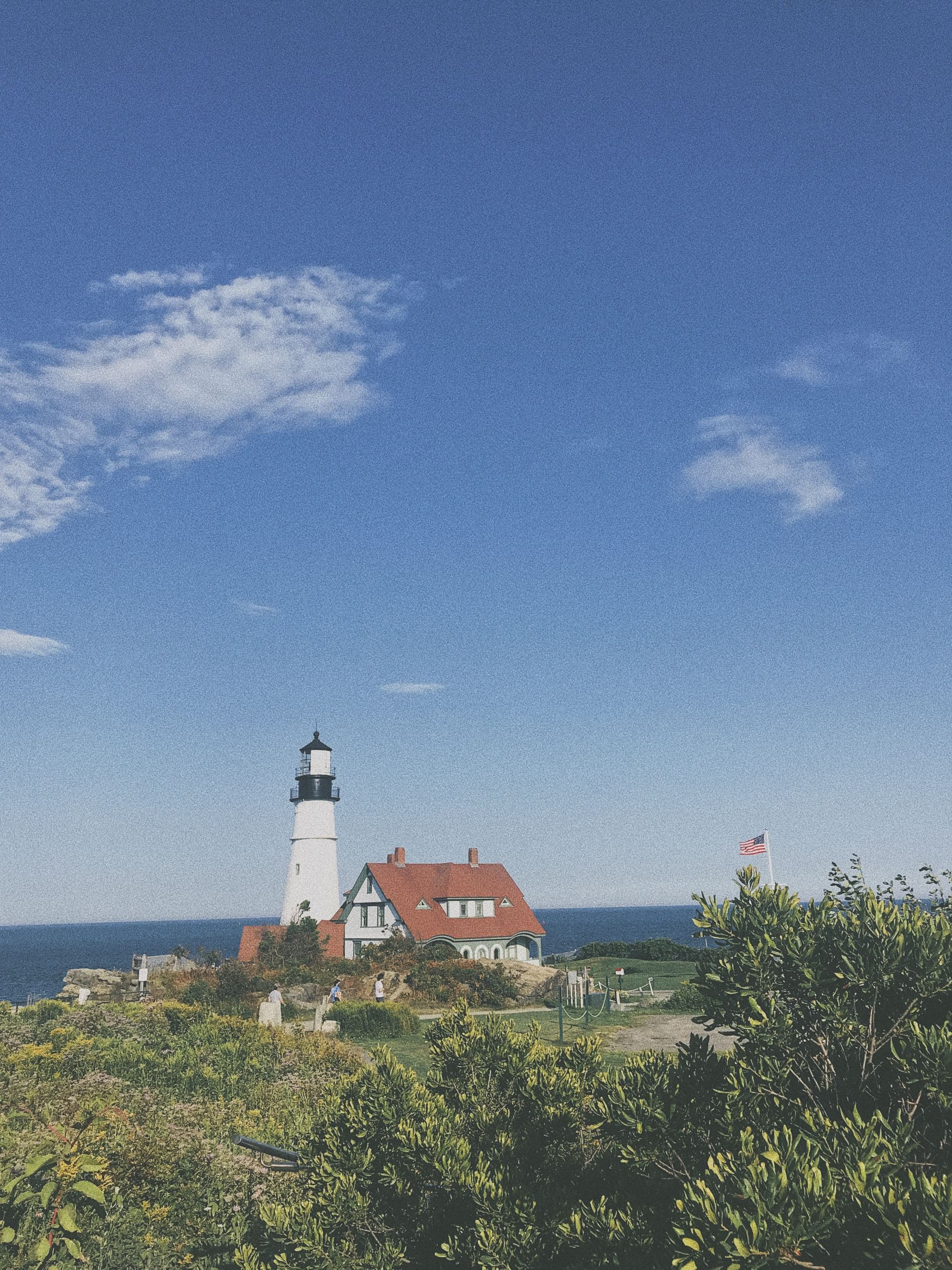 blue sky over lighthouse