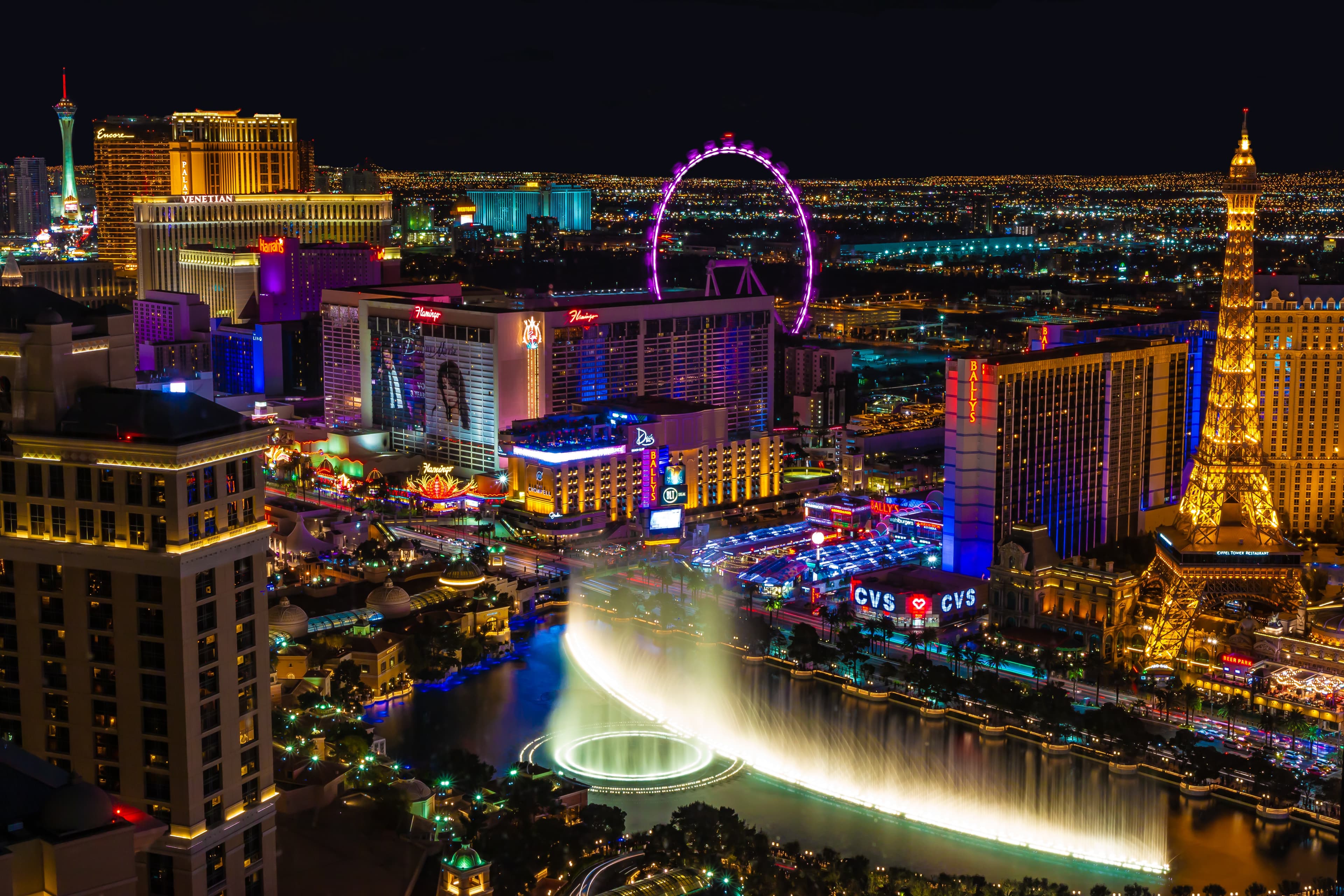 an aerial view of the Las Vegas.