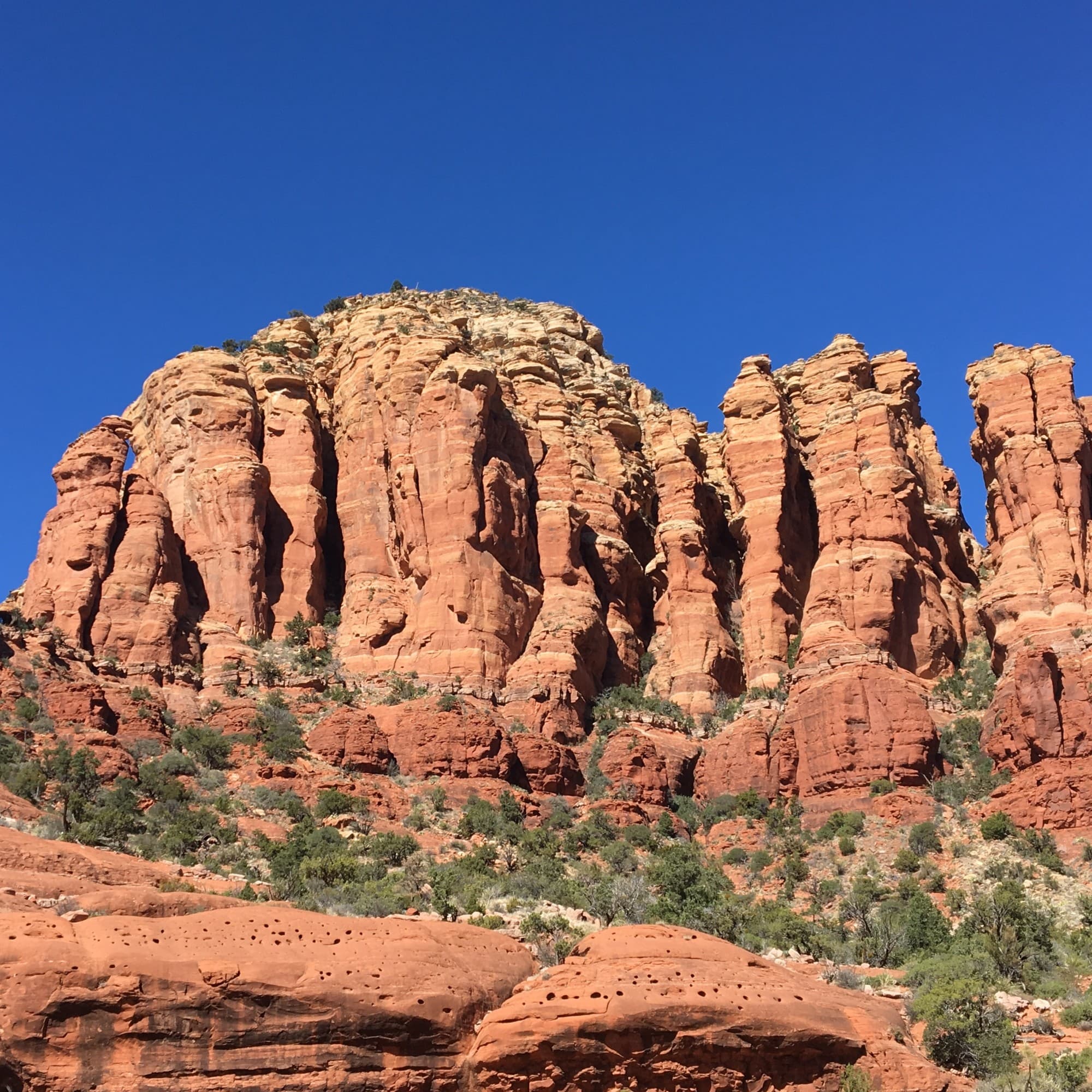 Big red rocks on a sunny day.