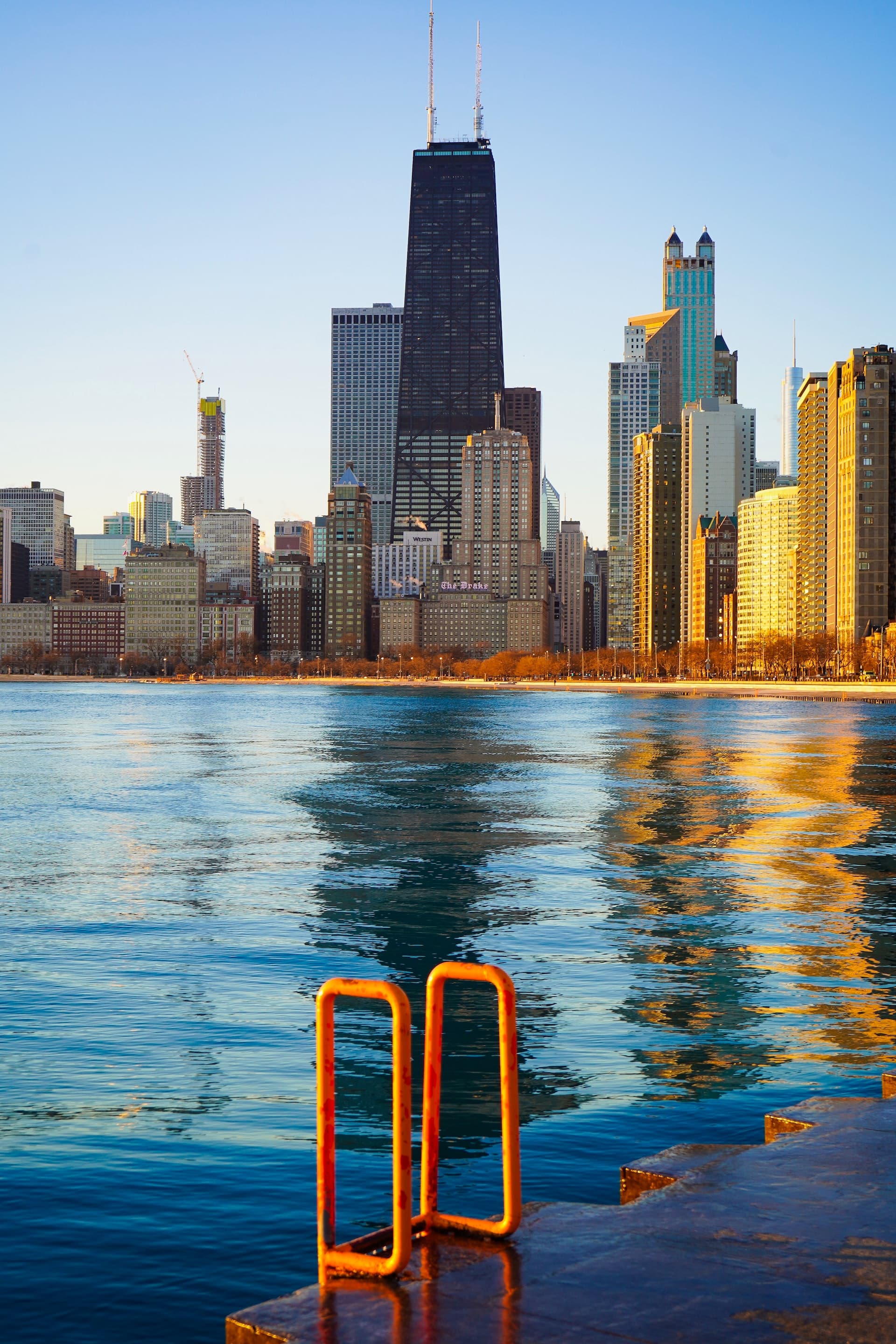 Body of water and city