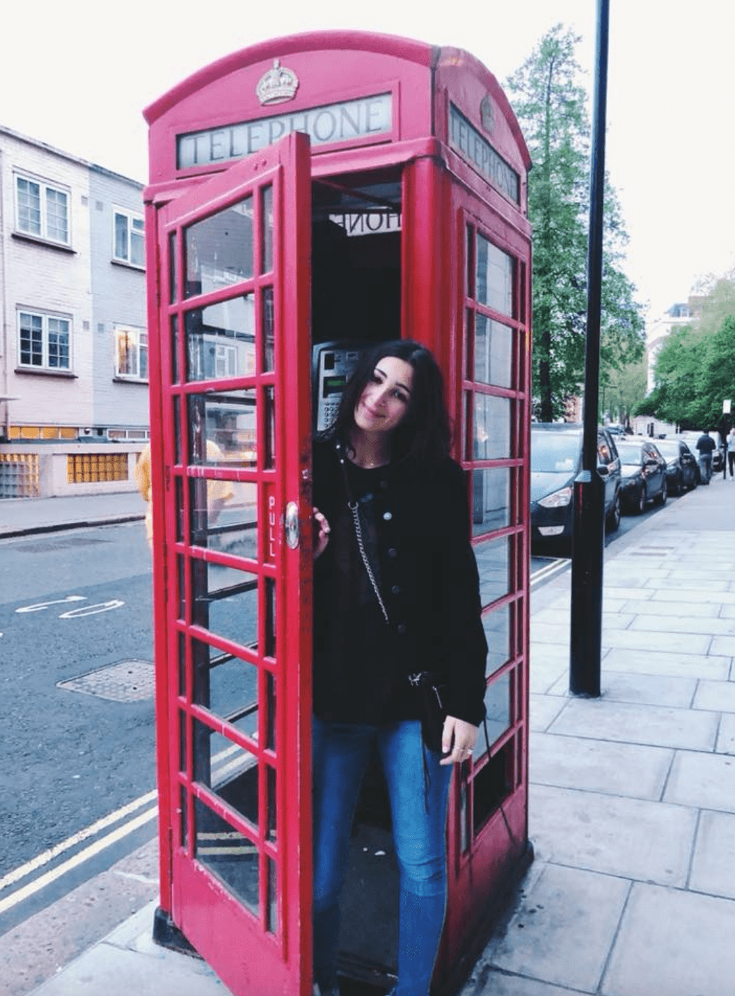 girl in the red booth