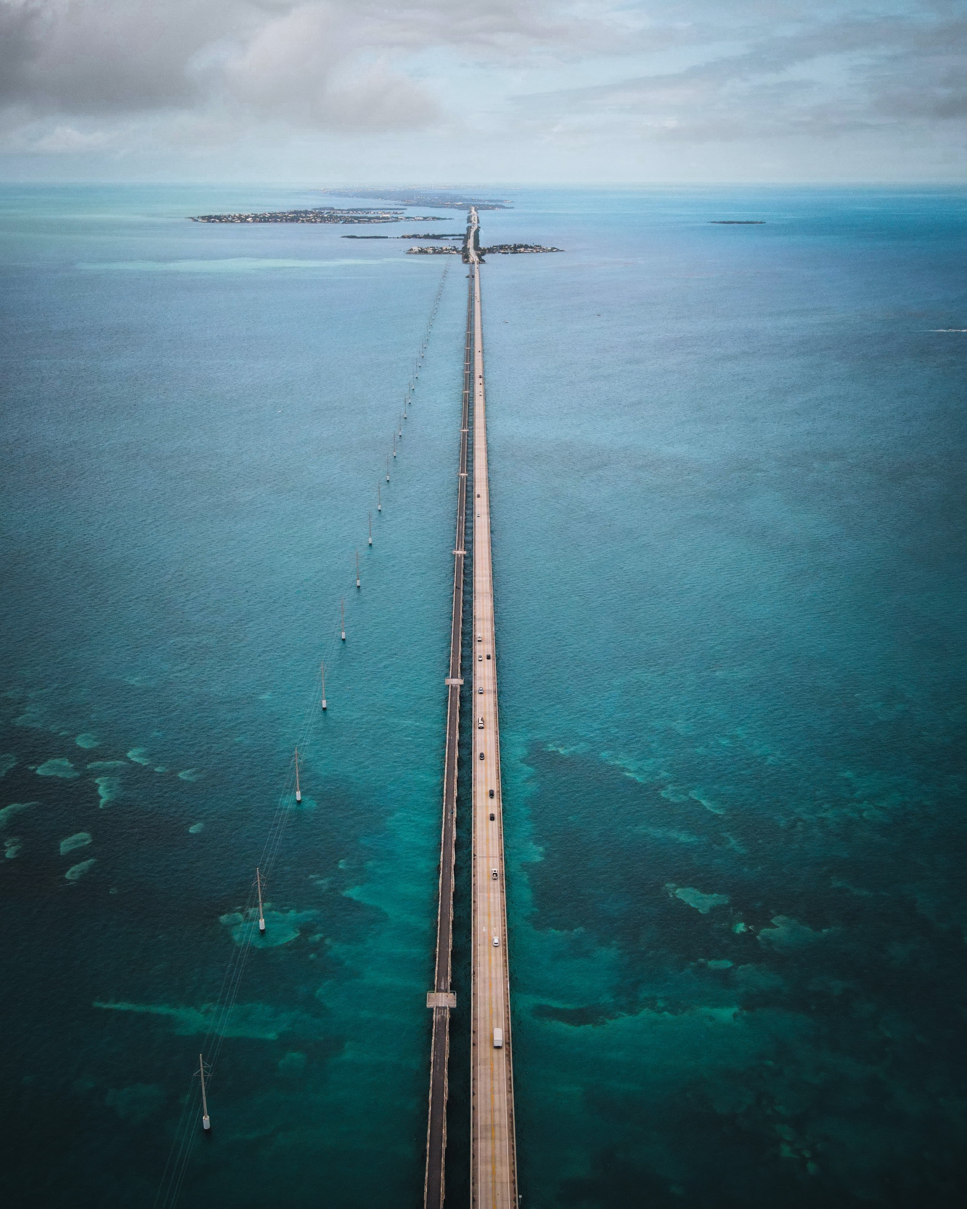 The bridge going over water in Key West.