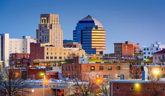 view of buildings Durham city NC