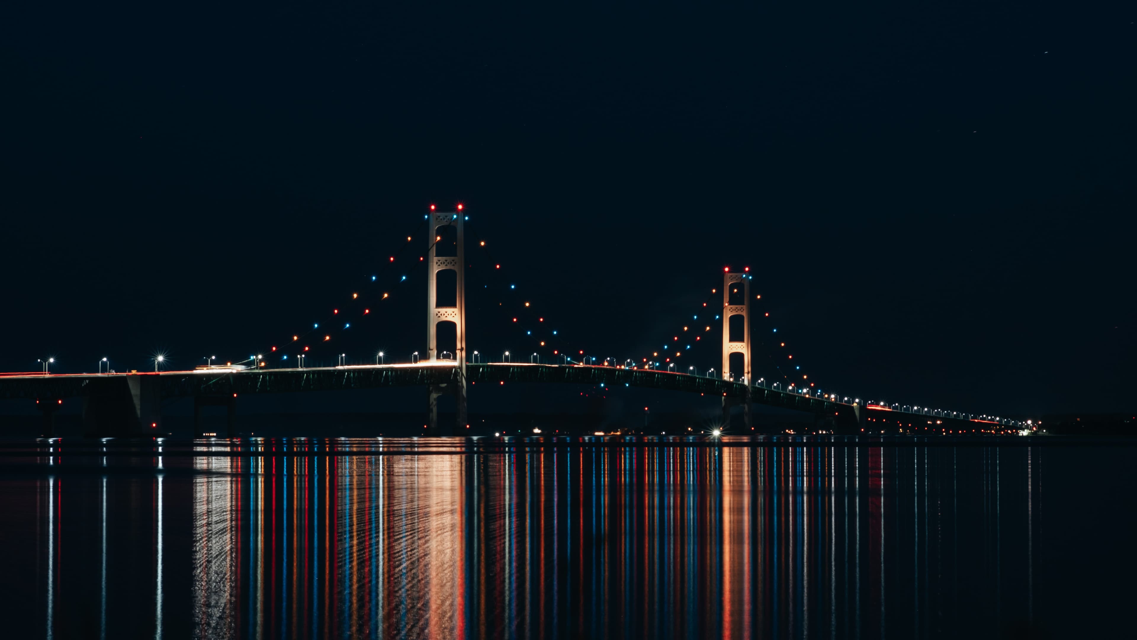 Bridge lighting in the night