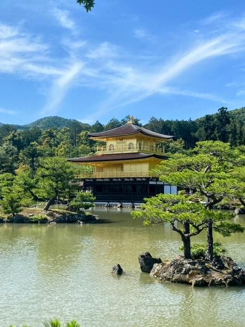 Kinkaku-ji is one of the most popular buildings in Kyoto.