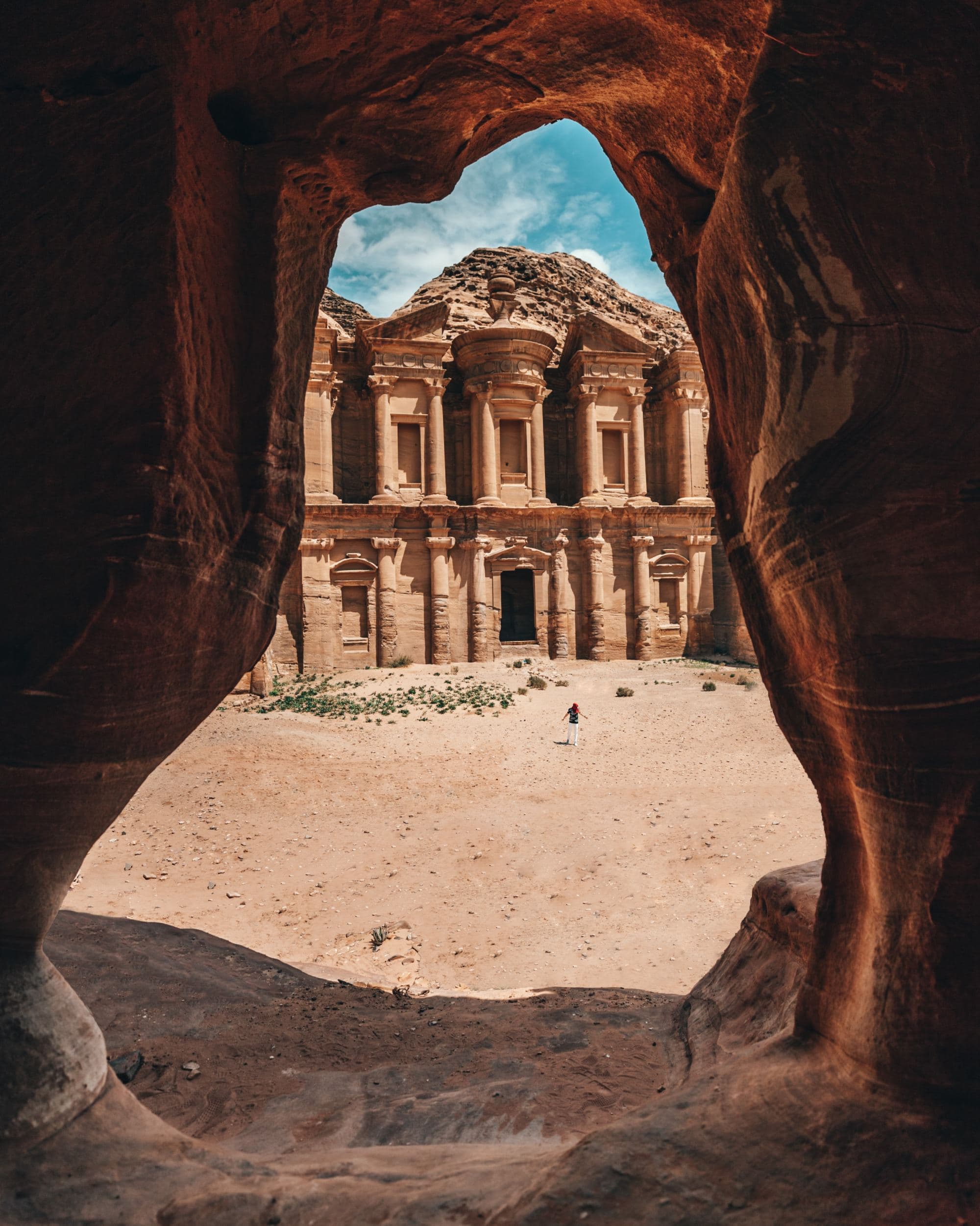 An ancient building picture from a cave