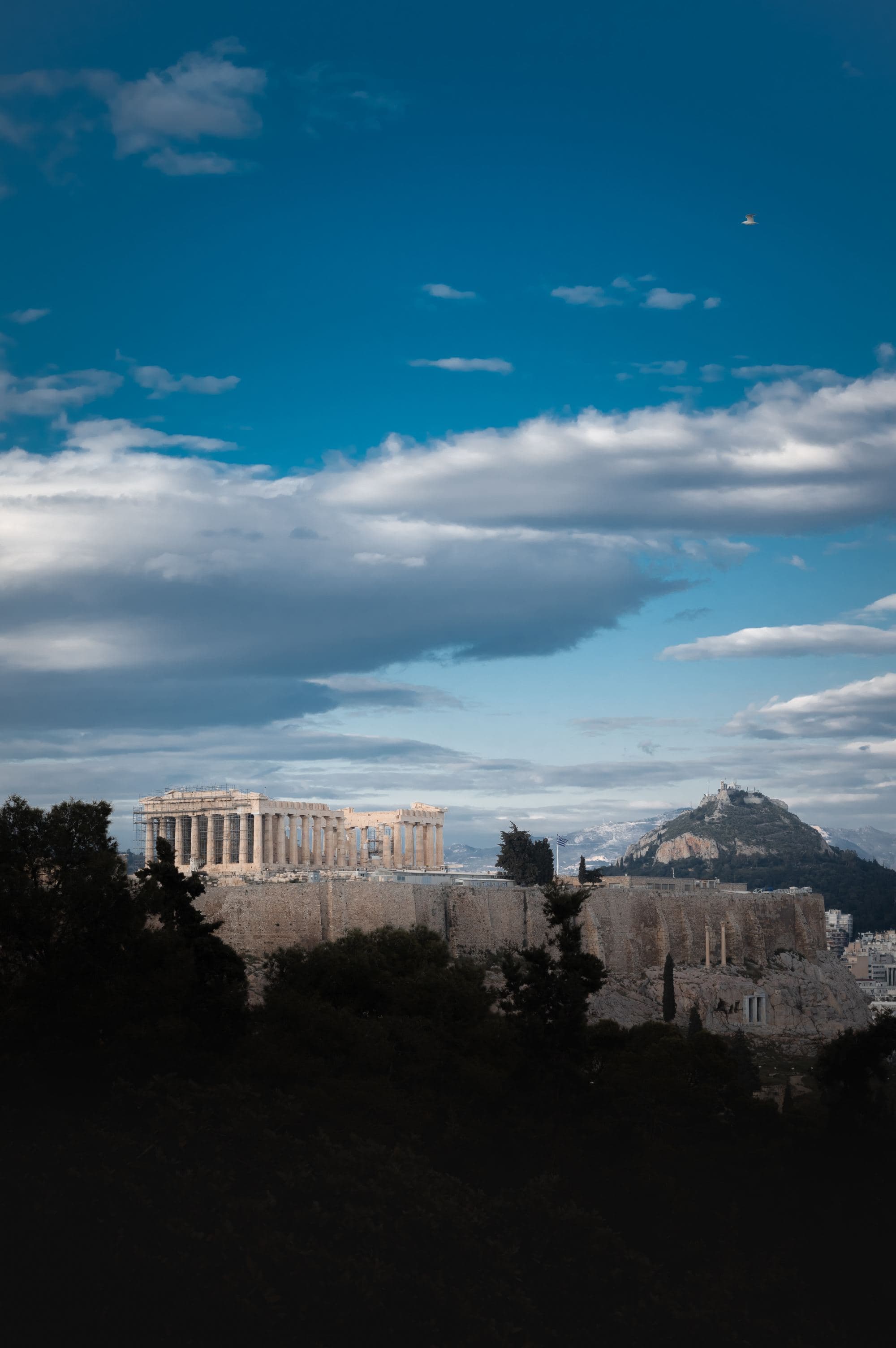 view of ancient building a top a city