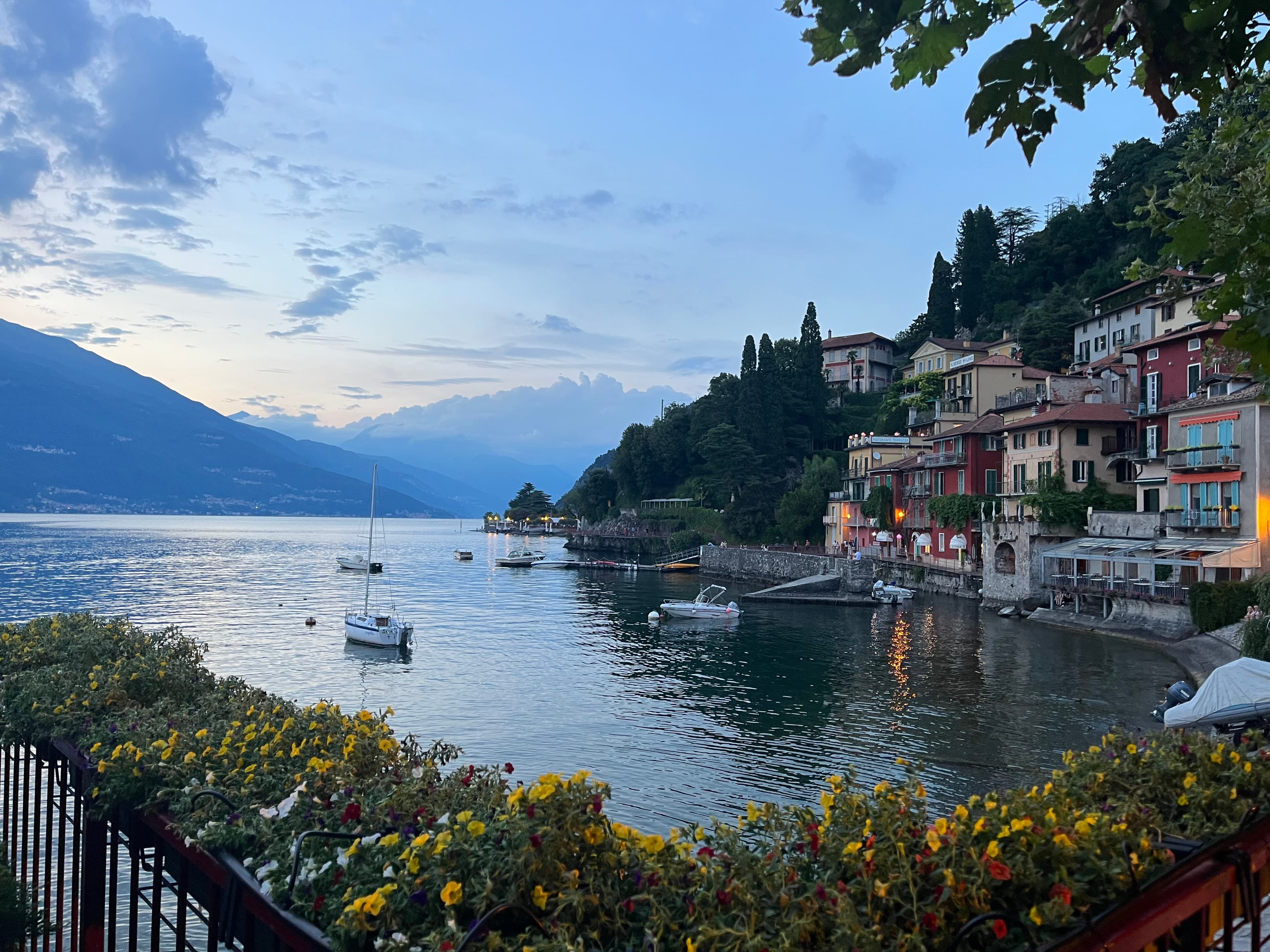 beautiful lake como in evening