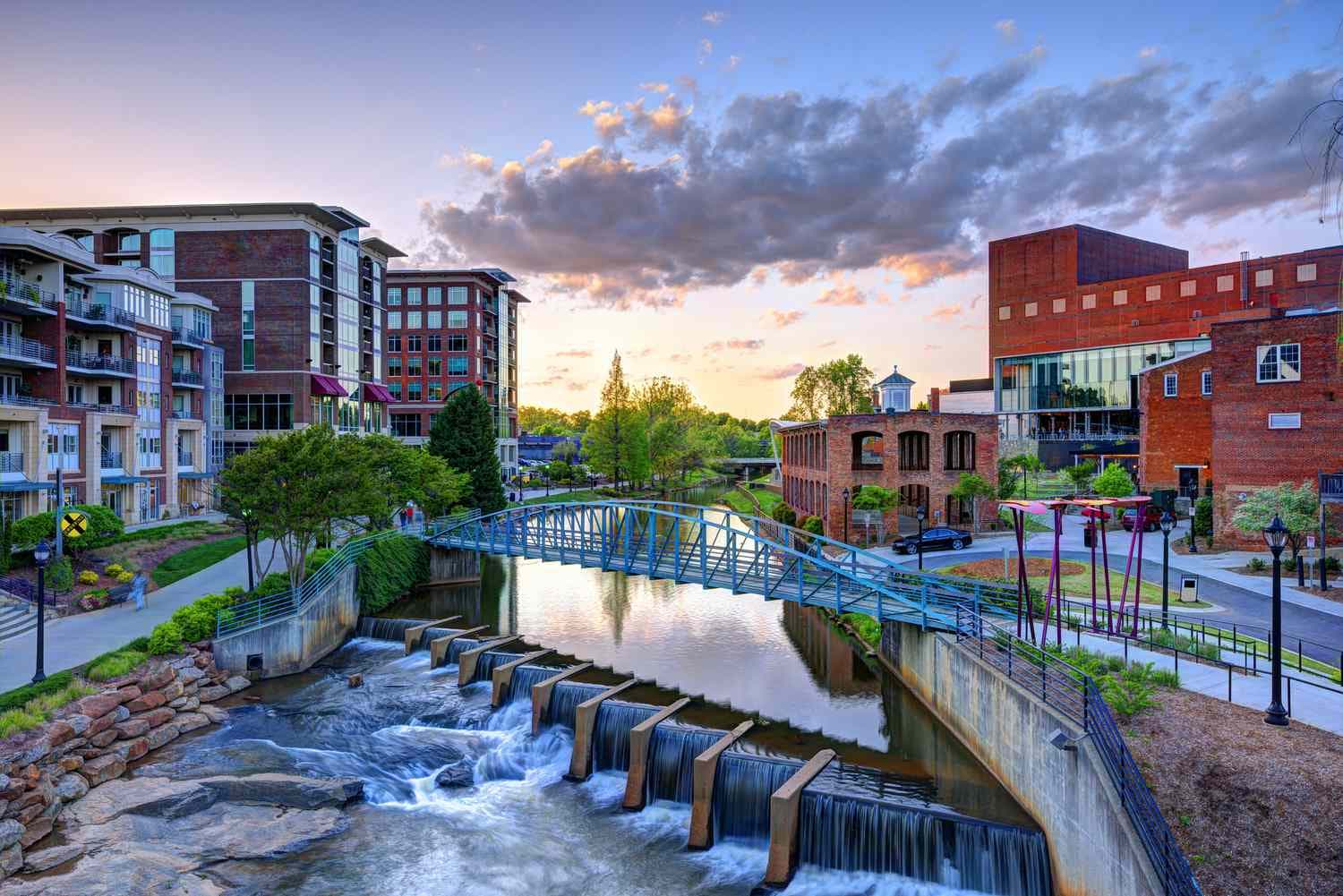 a vibrant picture bridge of Greenville South Carolina