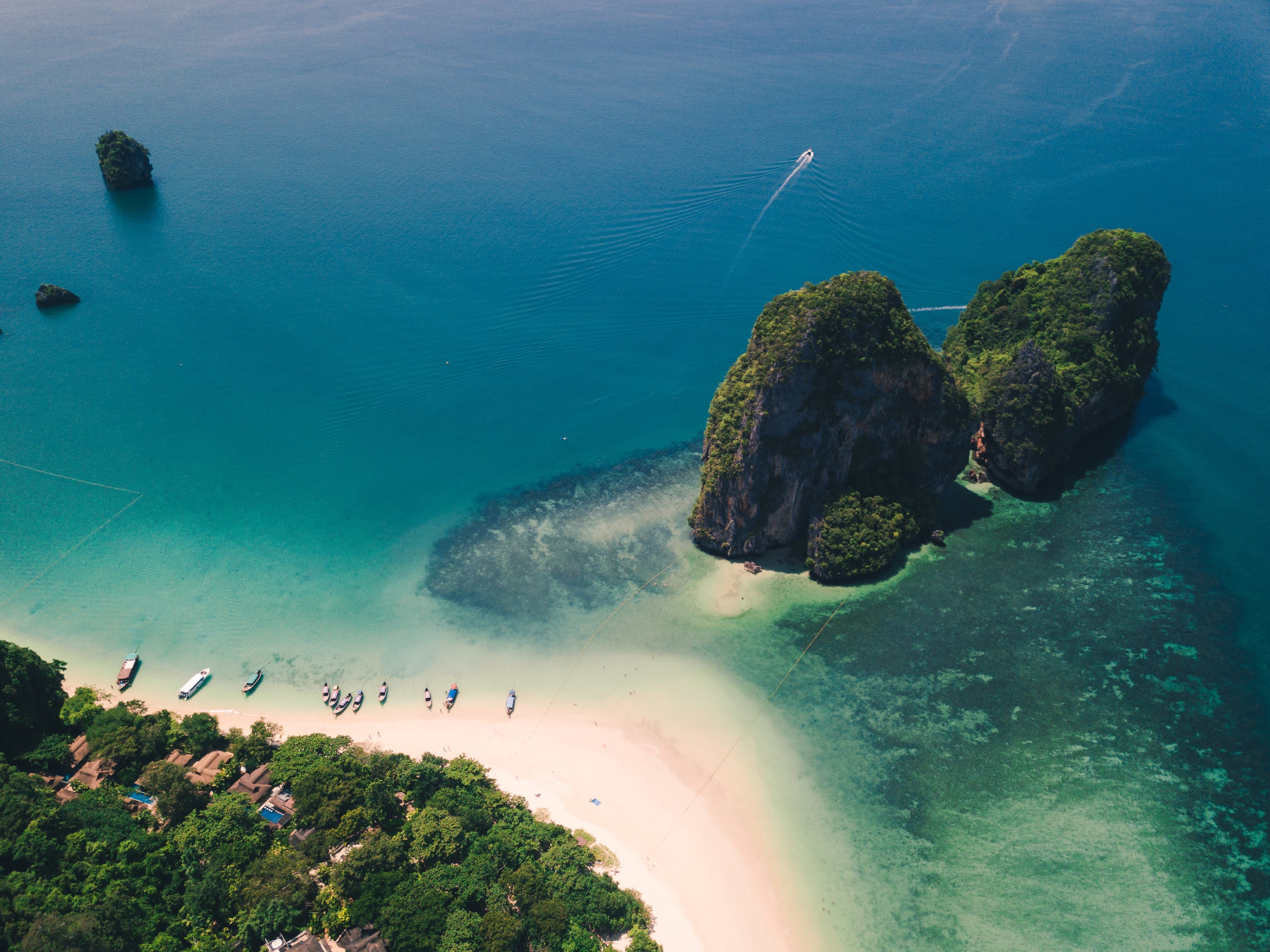 Aerial view of Thai island Krabi.