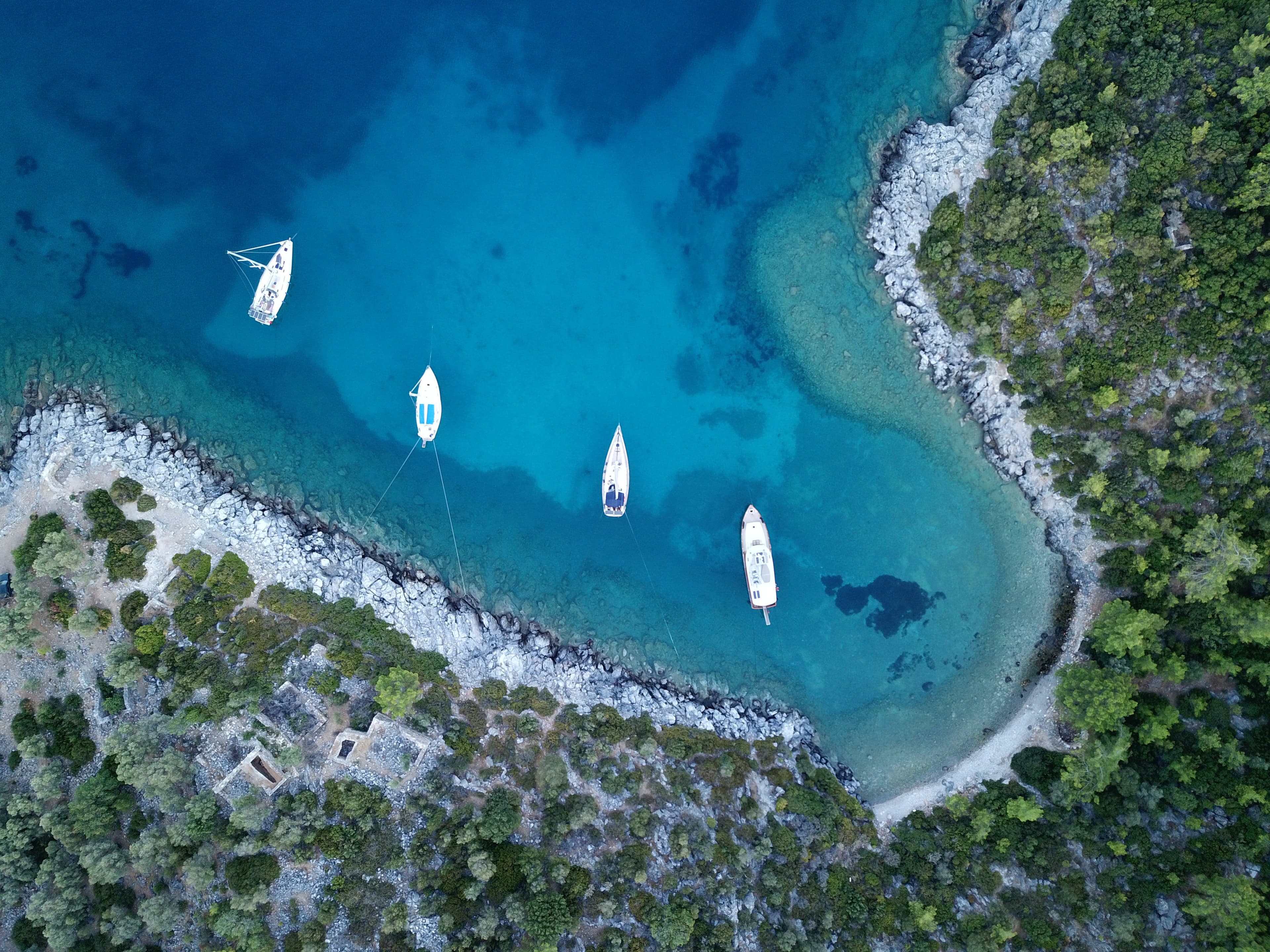 beautiful view boats sea