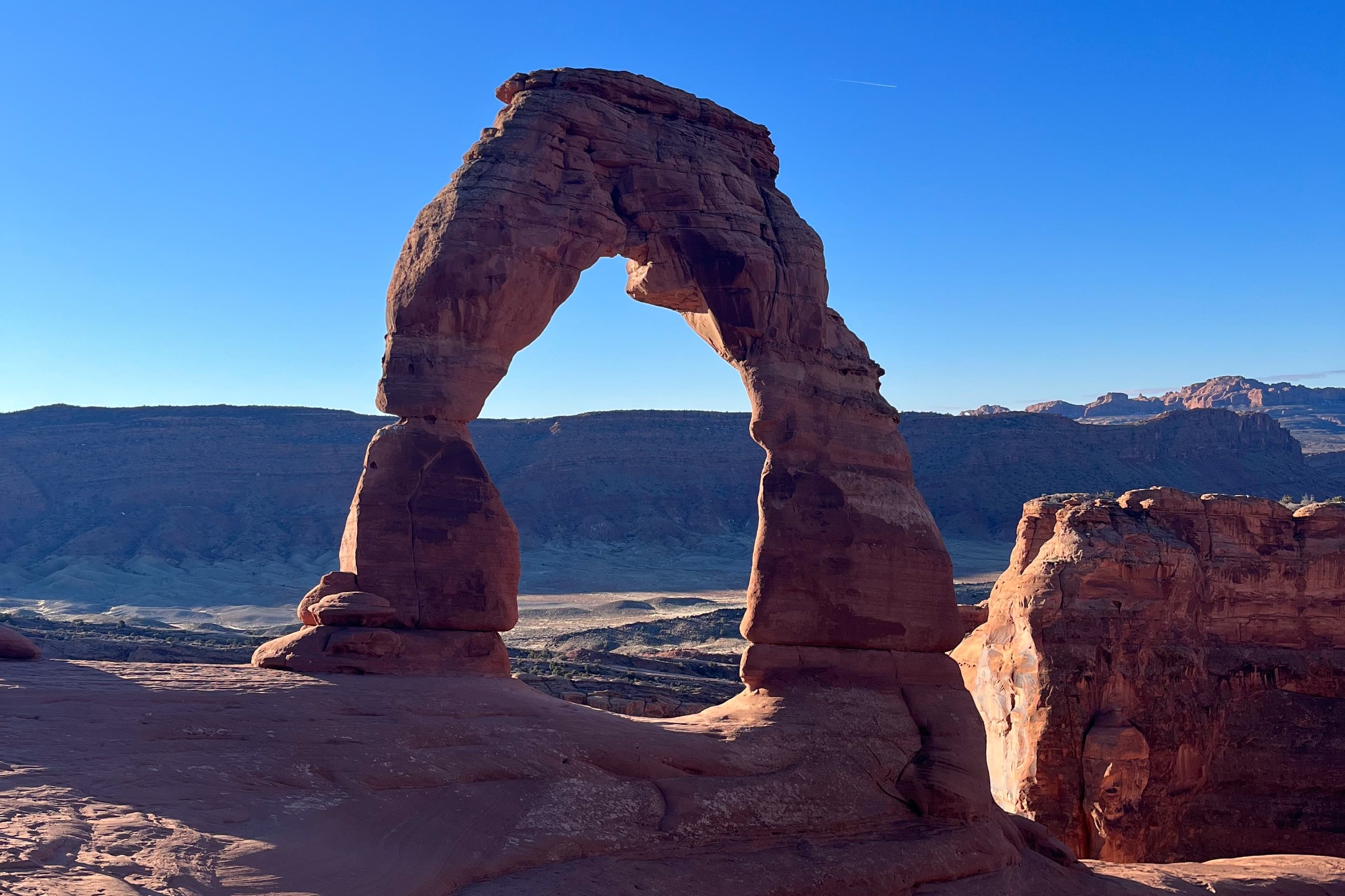 Delicate Arch stands majestically in Arches National Park.