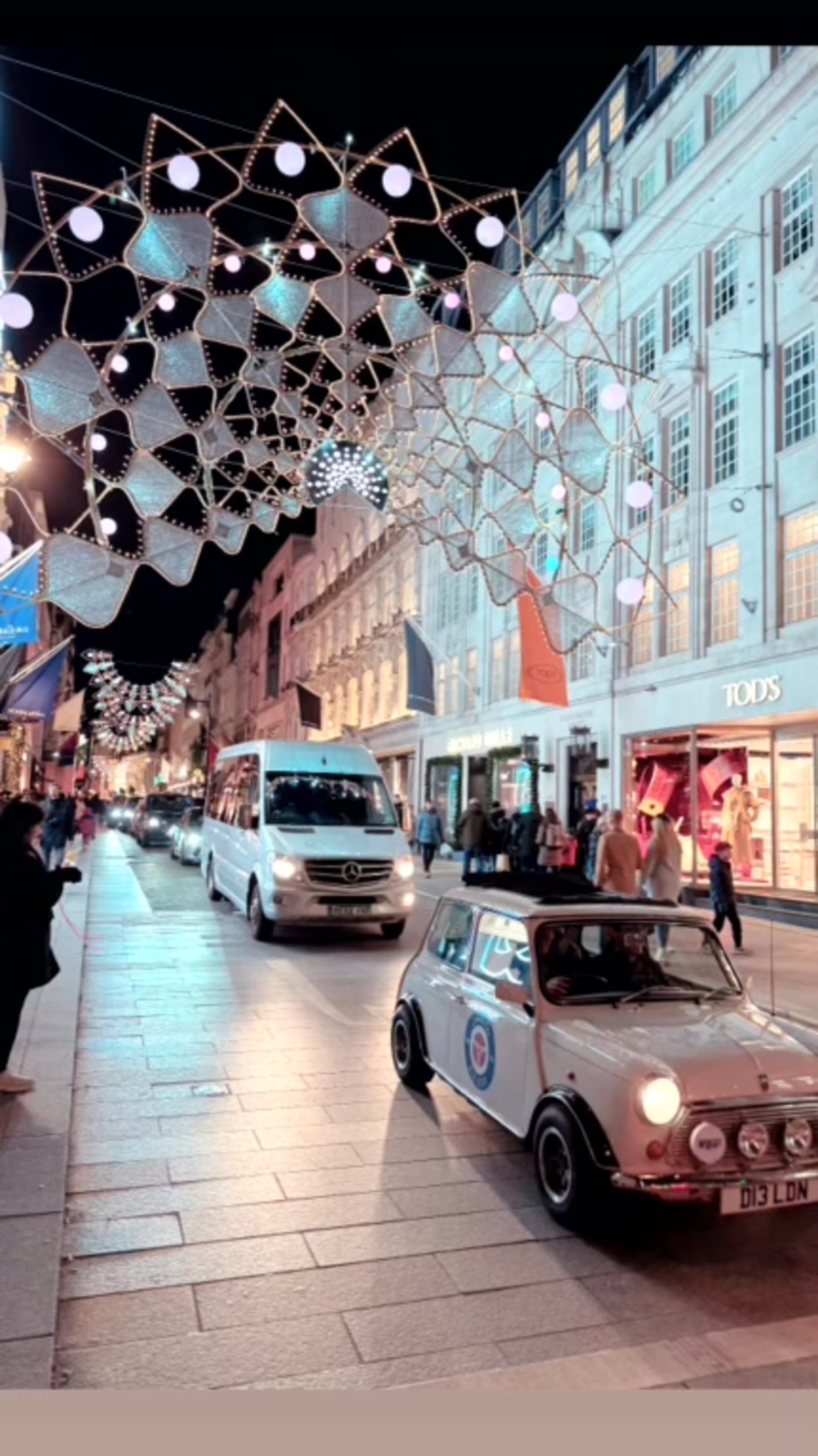 A picture of a decorated street in London.