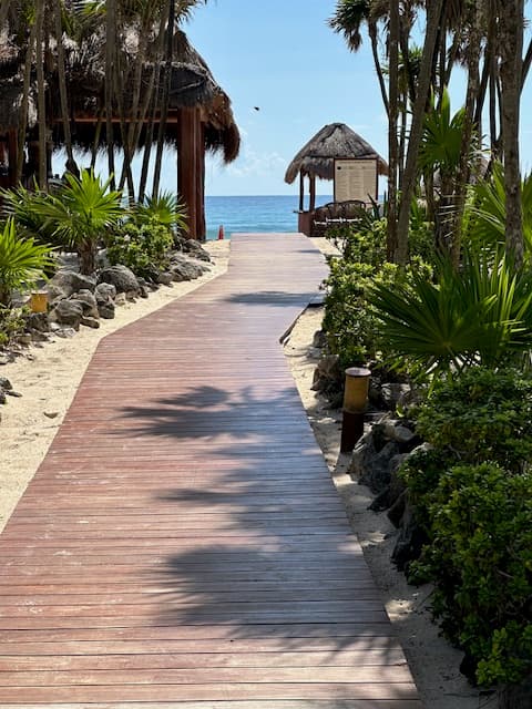 A wooden pathway leading to the Sea side