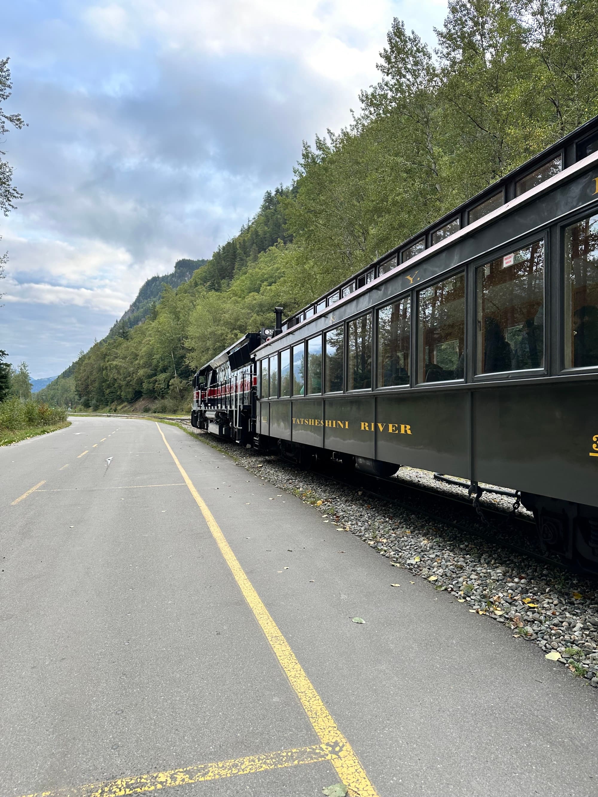 A train on the side of the road