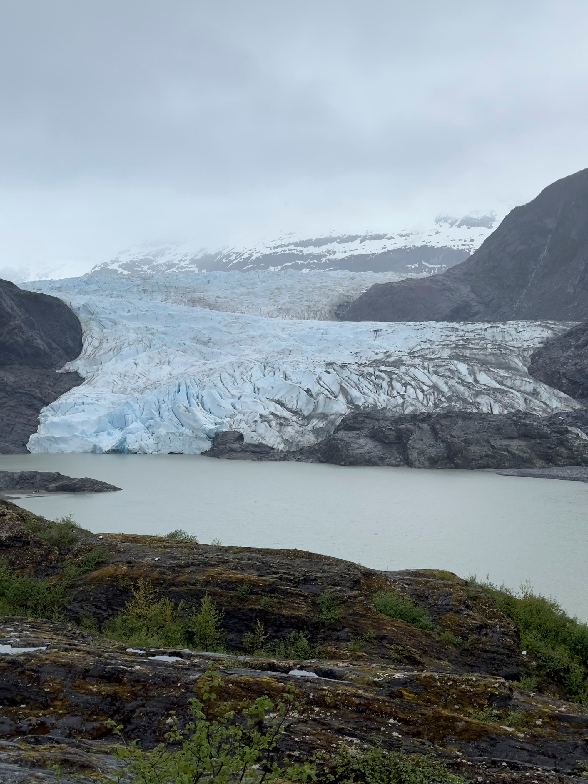 Glacier on a cold cloudy day.