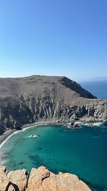 The beautiful view of Punta Lobos from the top while hiking in Cabo San Lucas.