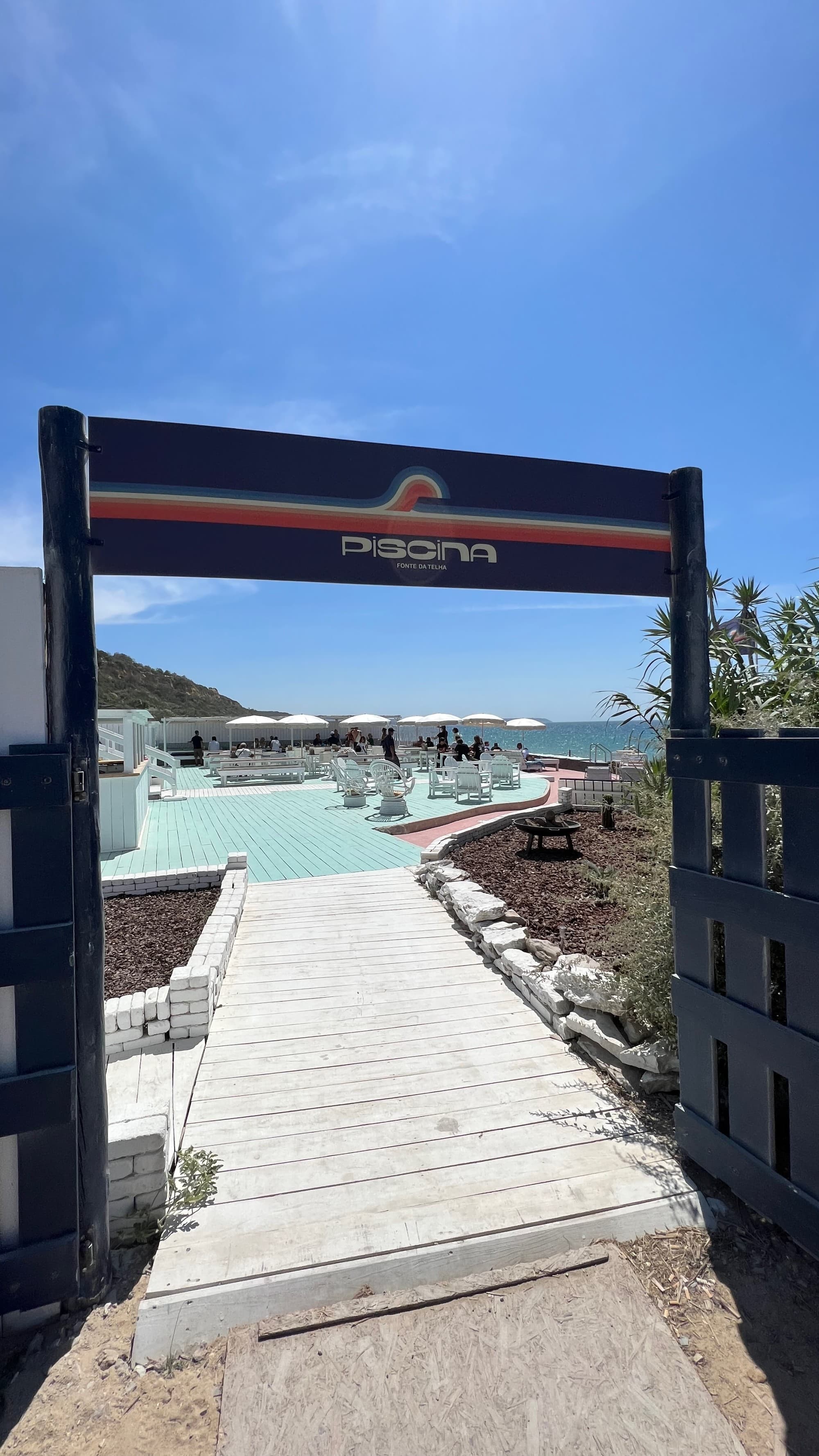 Entry to a beach resort.