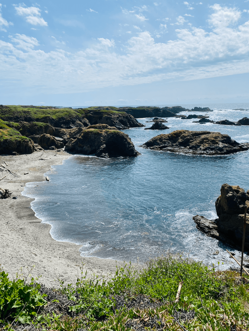 Aerial view of a beach.