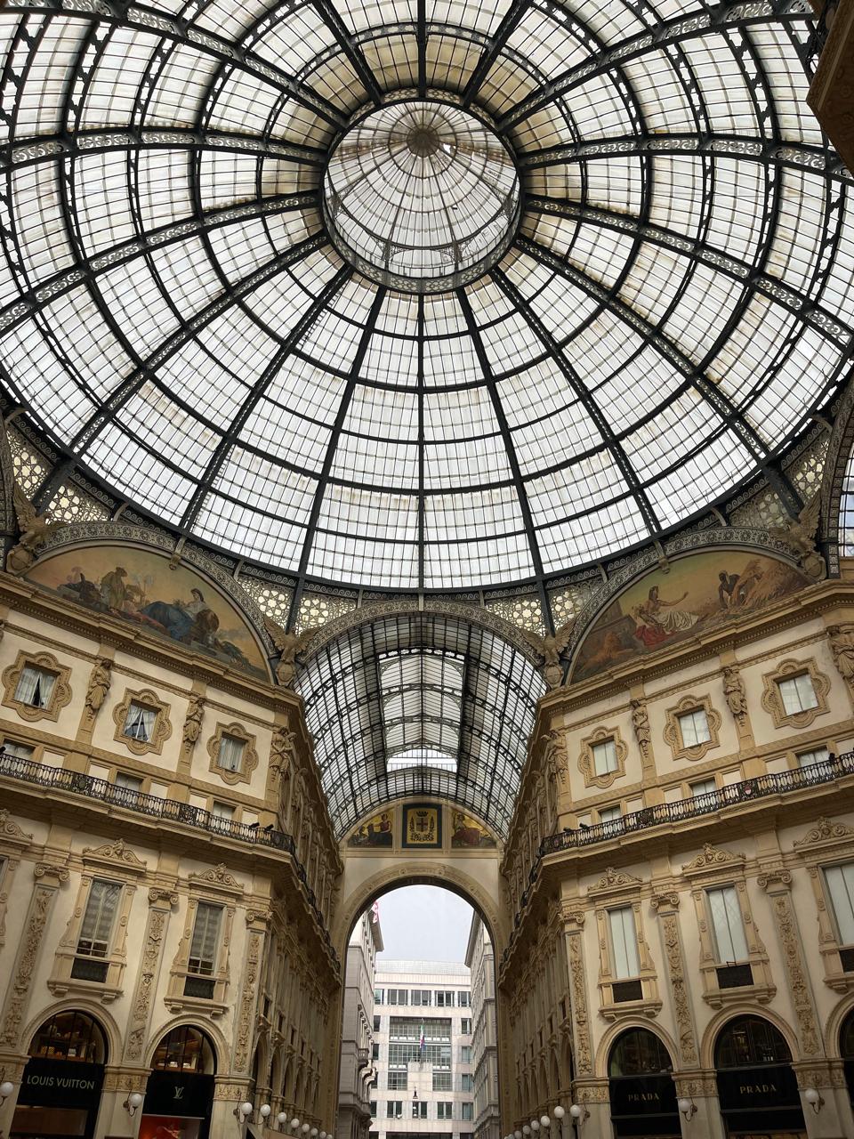 A glass domed ceiling