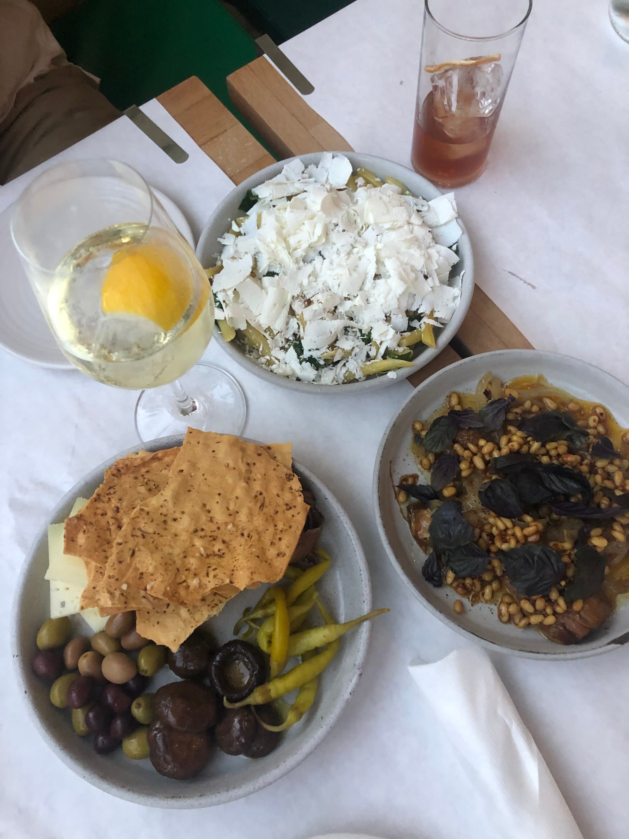 aerial view of gourmet plates at a restaurant