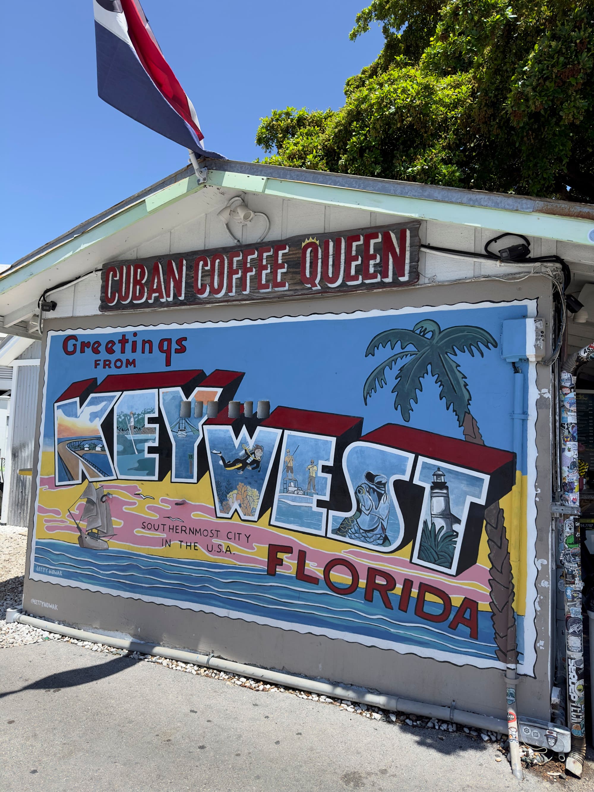 A mural for Cuban Coffee Queen in Key West Florida - Kelsey Parry