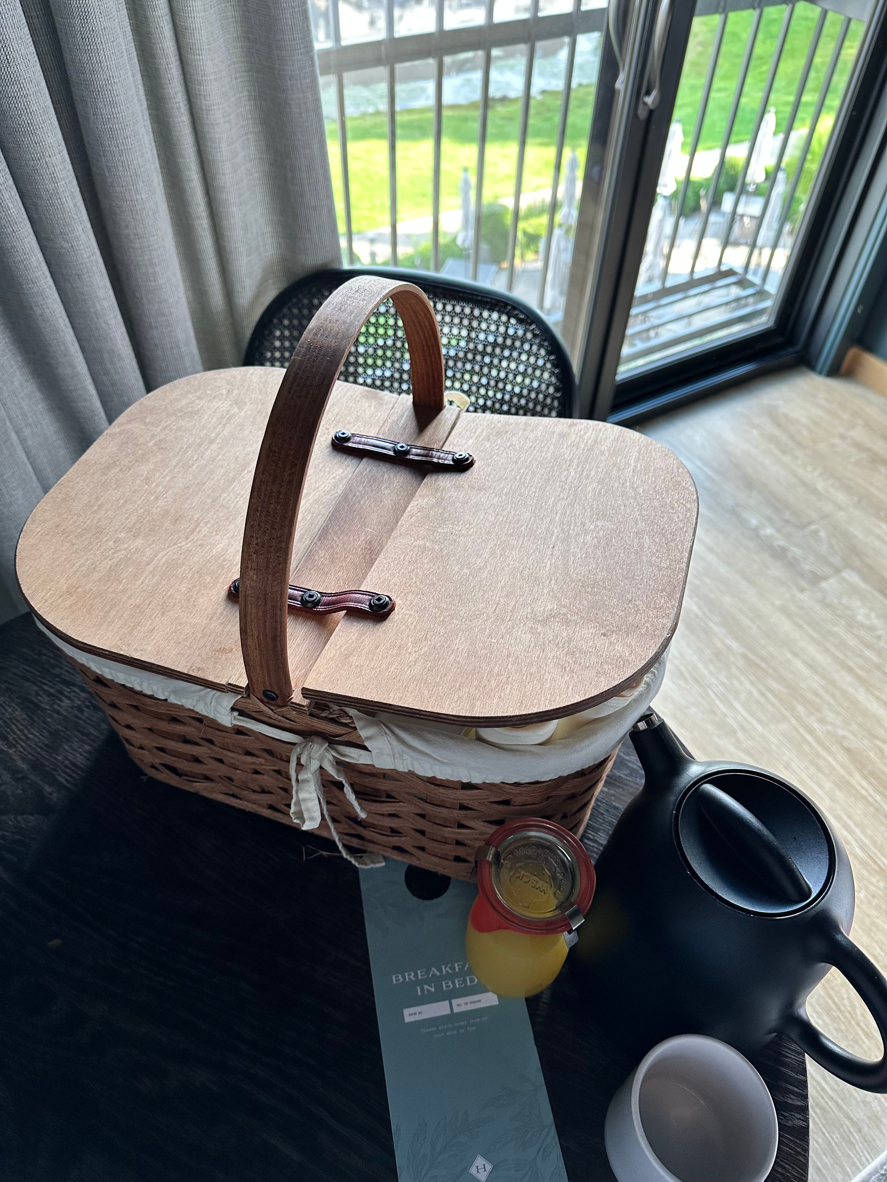 View of a window and a basket