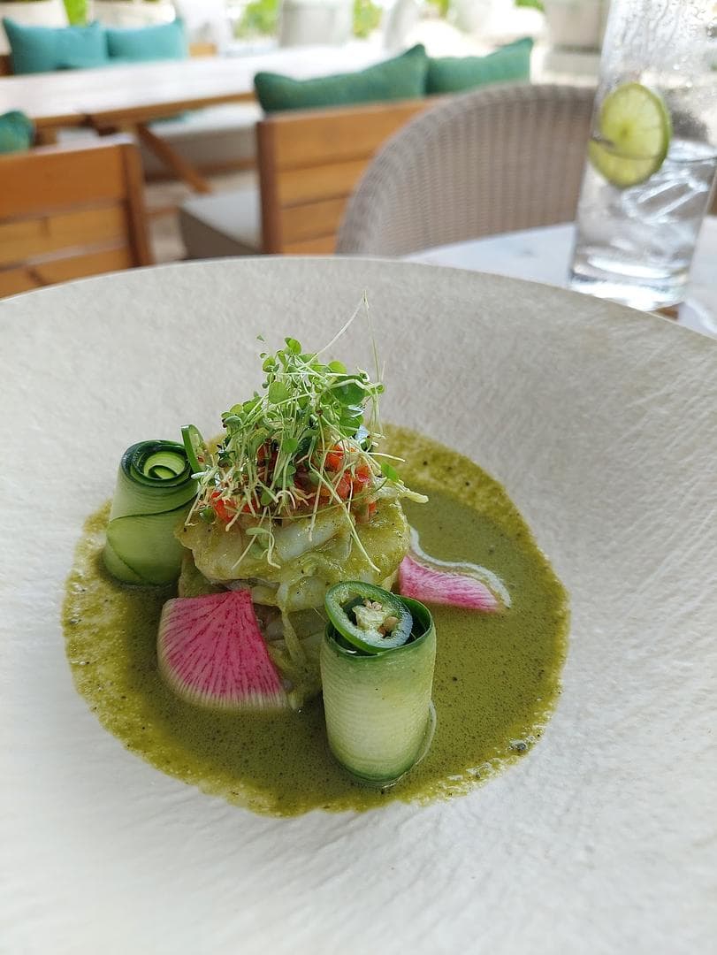 A plate of food on a table.