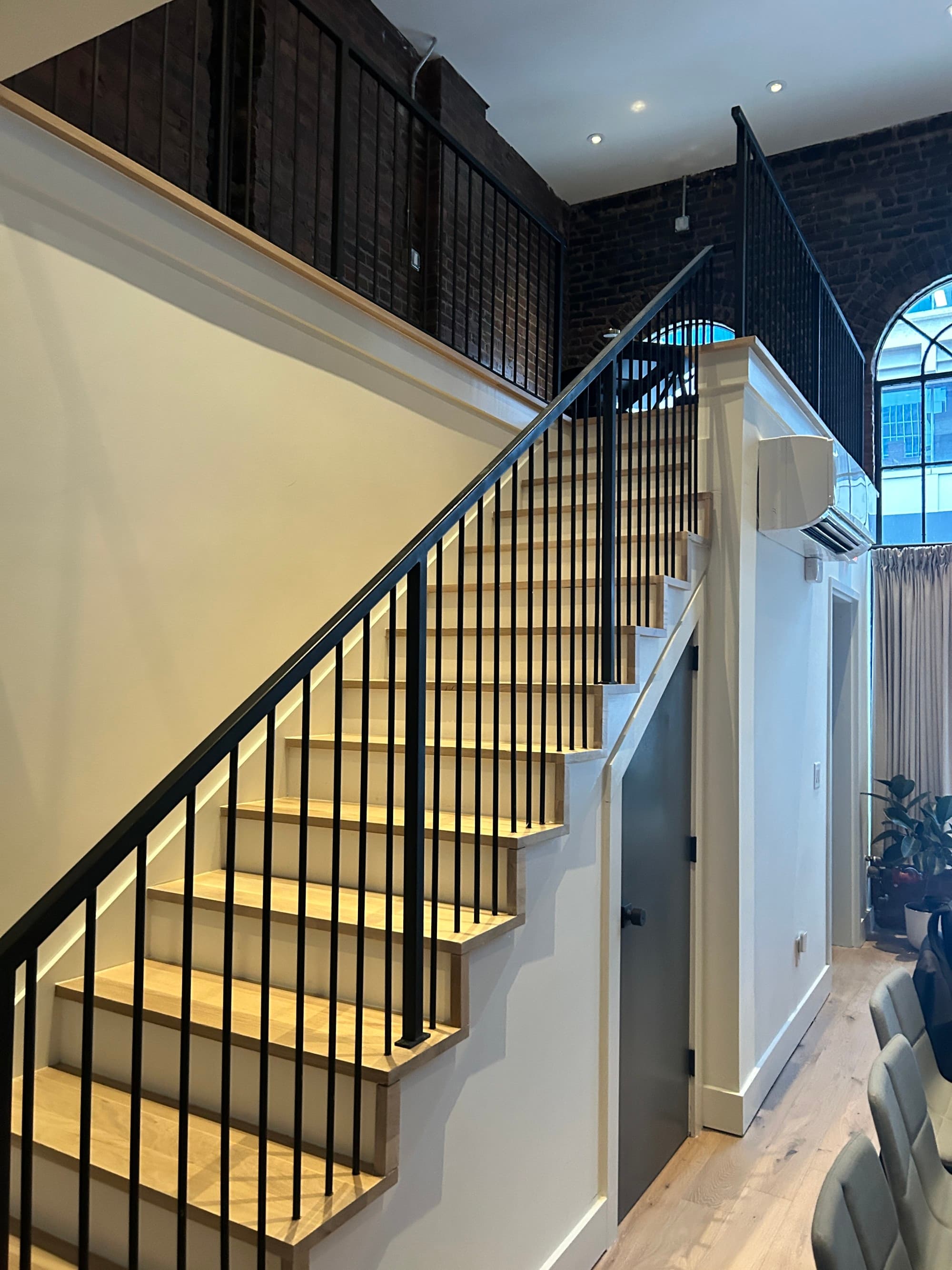 A tall staircase inside a building